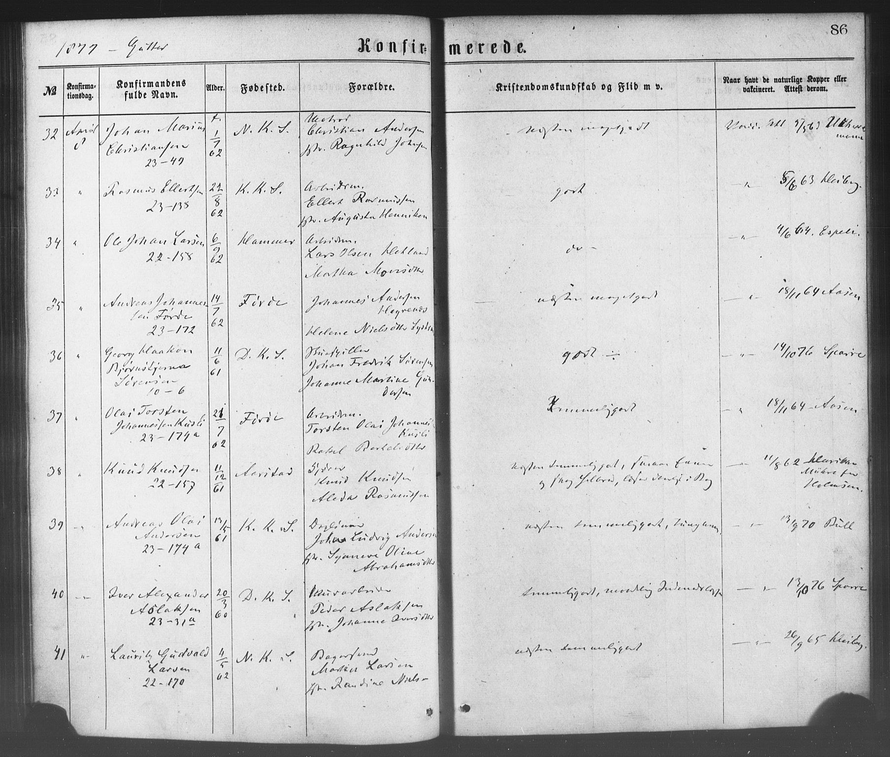 Korskirken sokneprestembete, AV/SAB-A-76101/H/Haa/L0028: Parish register (official) no. C 4, 1868-1879, p. 86