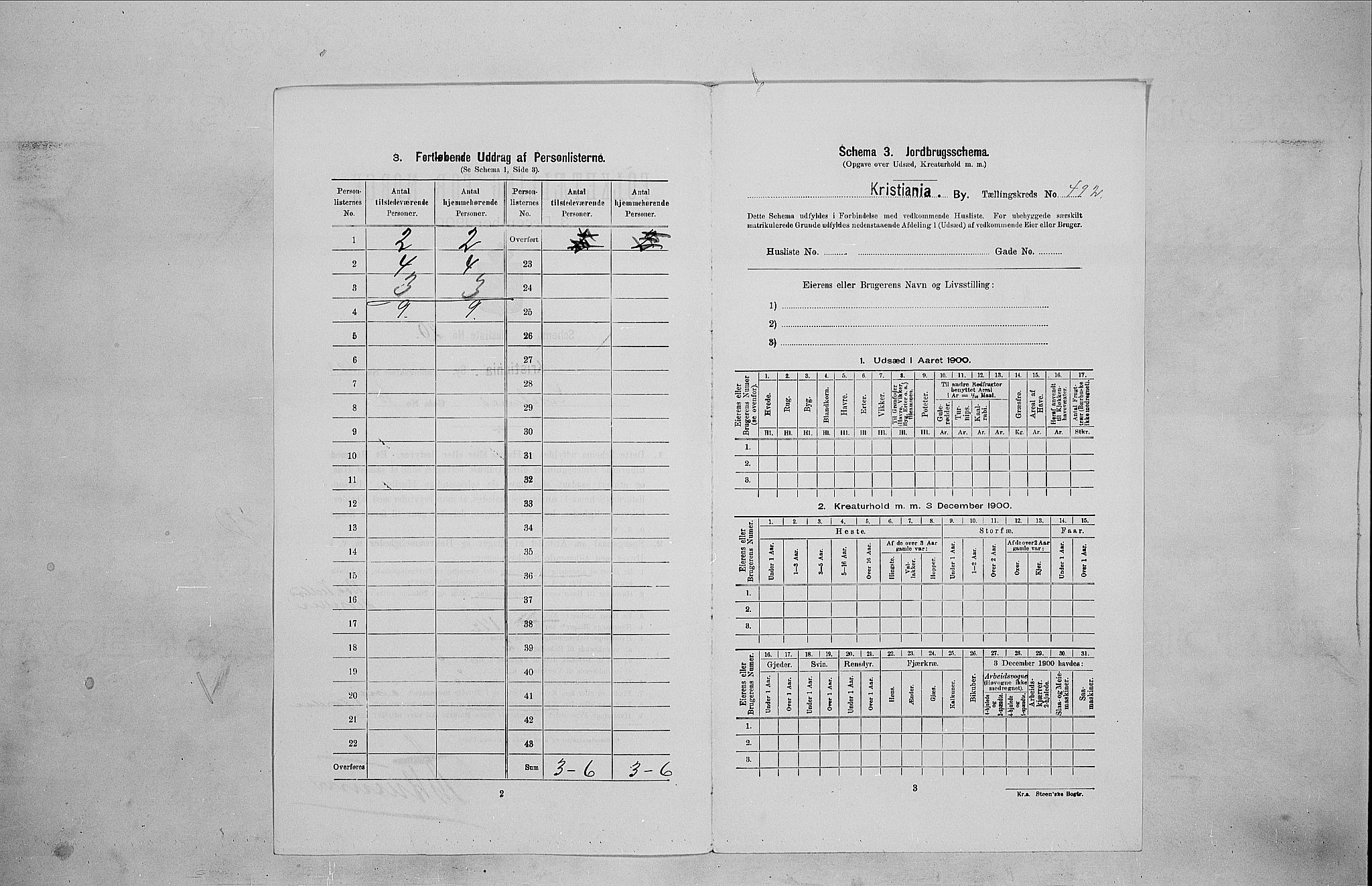 SAO, 1900 census for Kristiania, 1900, p. 44263