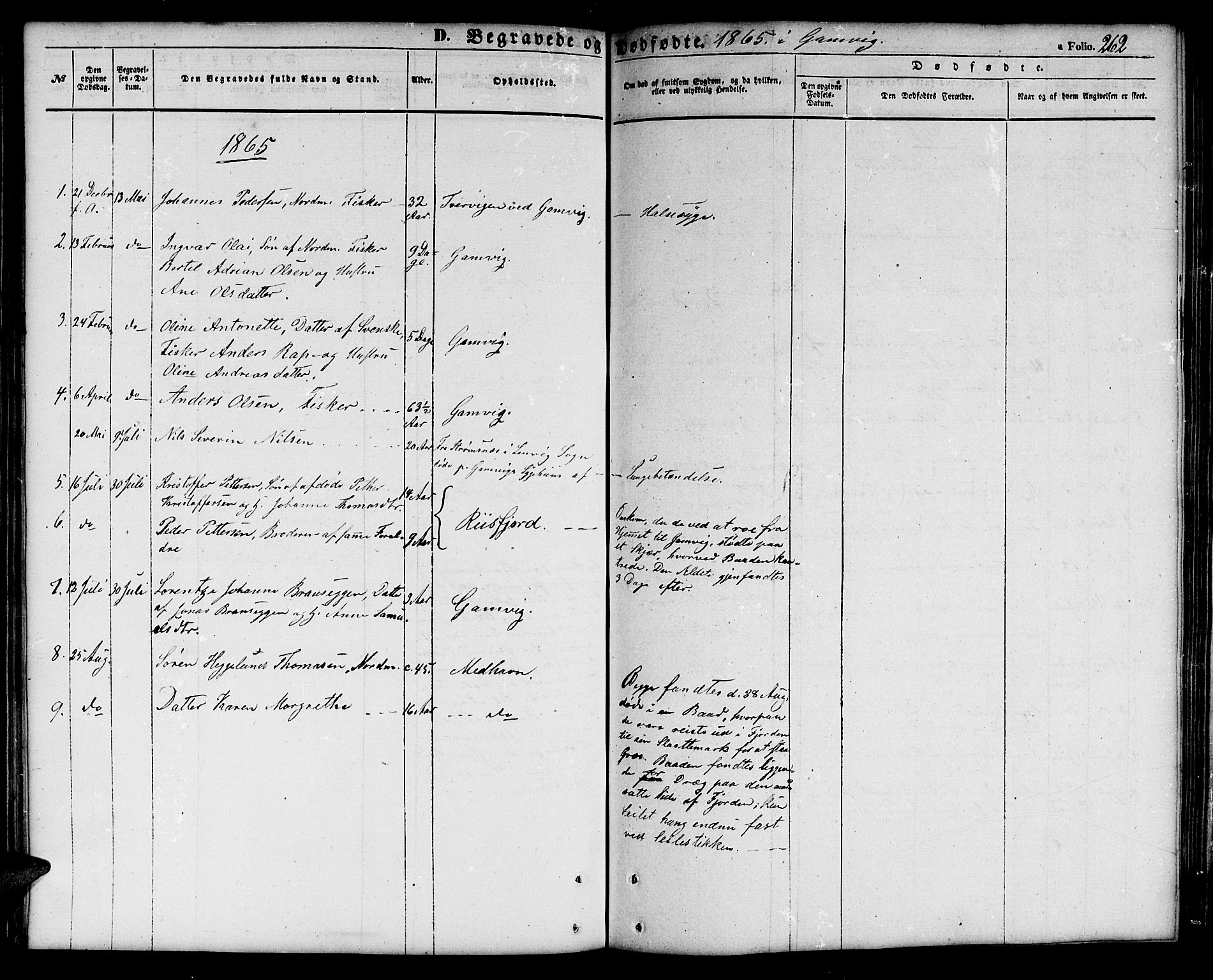 Tana sokneprestkontor, SATØ/S-1334/H/Hb/L0001klokker: Parish register (copy) no. 1 /2, 1862-1867, p. 262