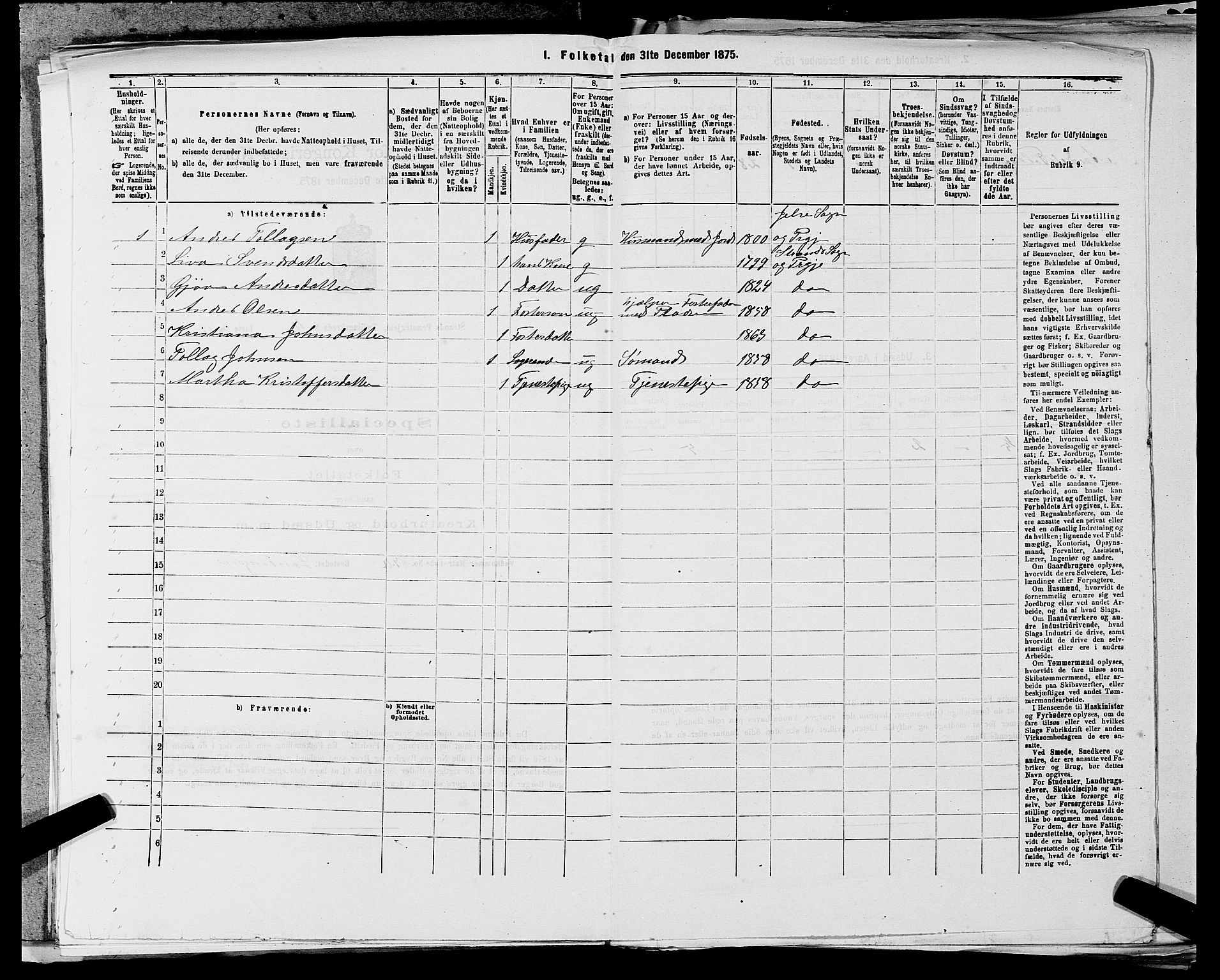 SAST, 1875 census for 1130P Strand, 1875, p. 440