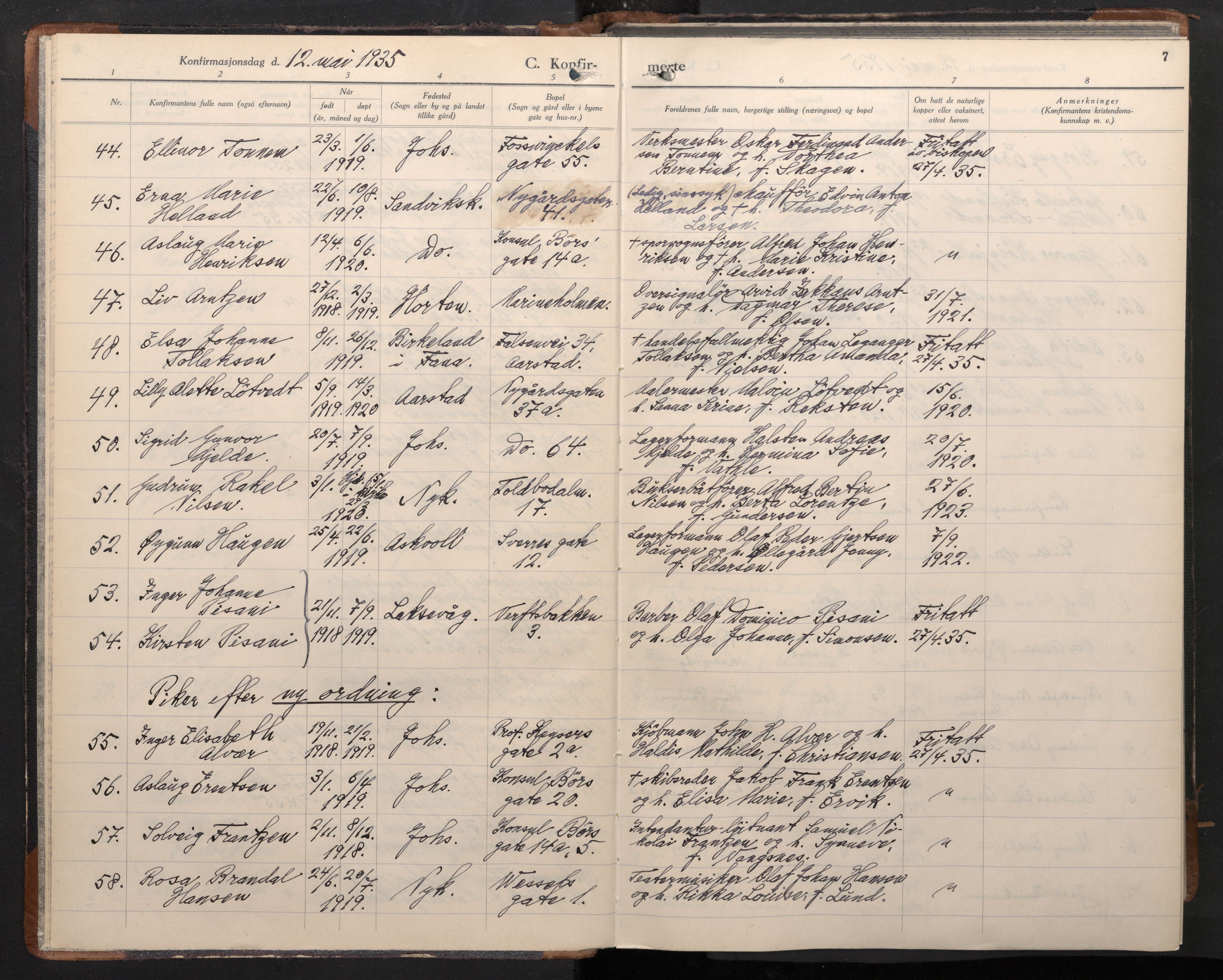 Johanneskirken sokneprestembete, AV/SAB-A-76001/H/Haa/L0011: Parish register (official) no. C 4, 1935-1966, p. 6b-7a