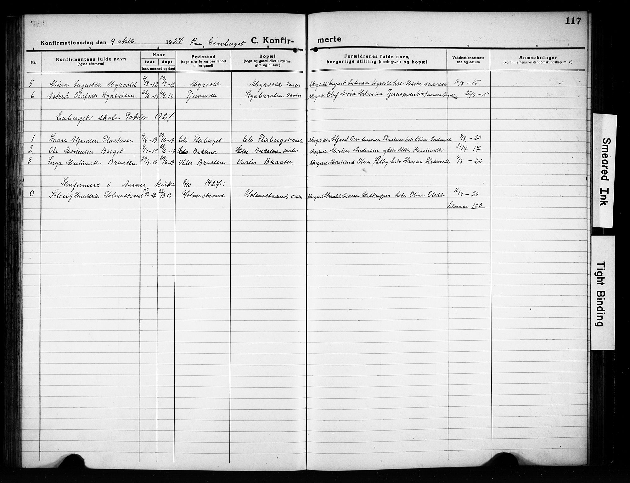 Våler prestekontor, Hedmark, AV/SAH-PREST-040/H/Ha/Hab/L0004: Parish register (copy) no. 4, 1922-1931, p. 117