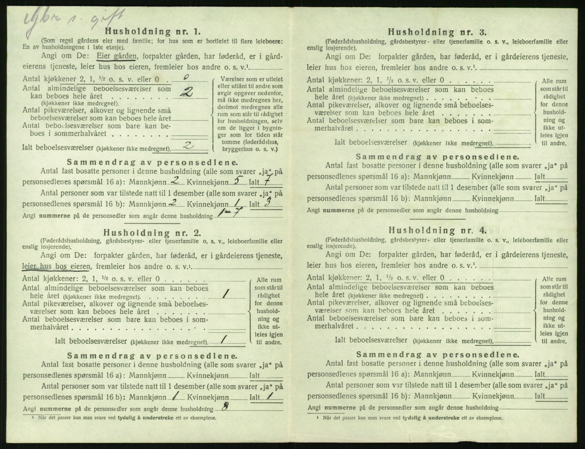 SAK, 1920 census for Gjerstad, 1920, p. 436