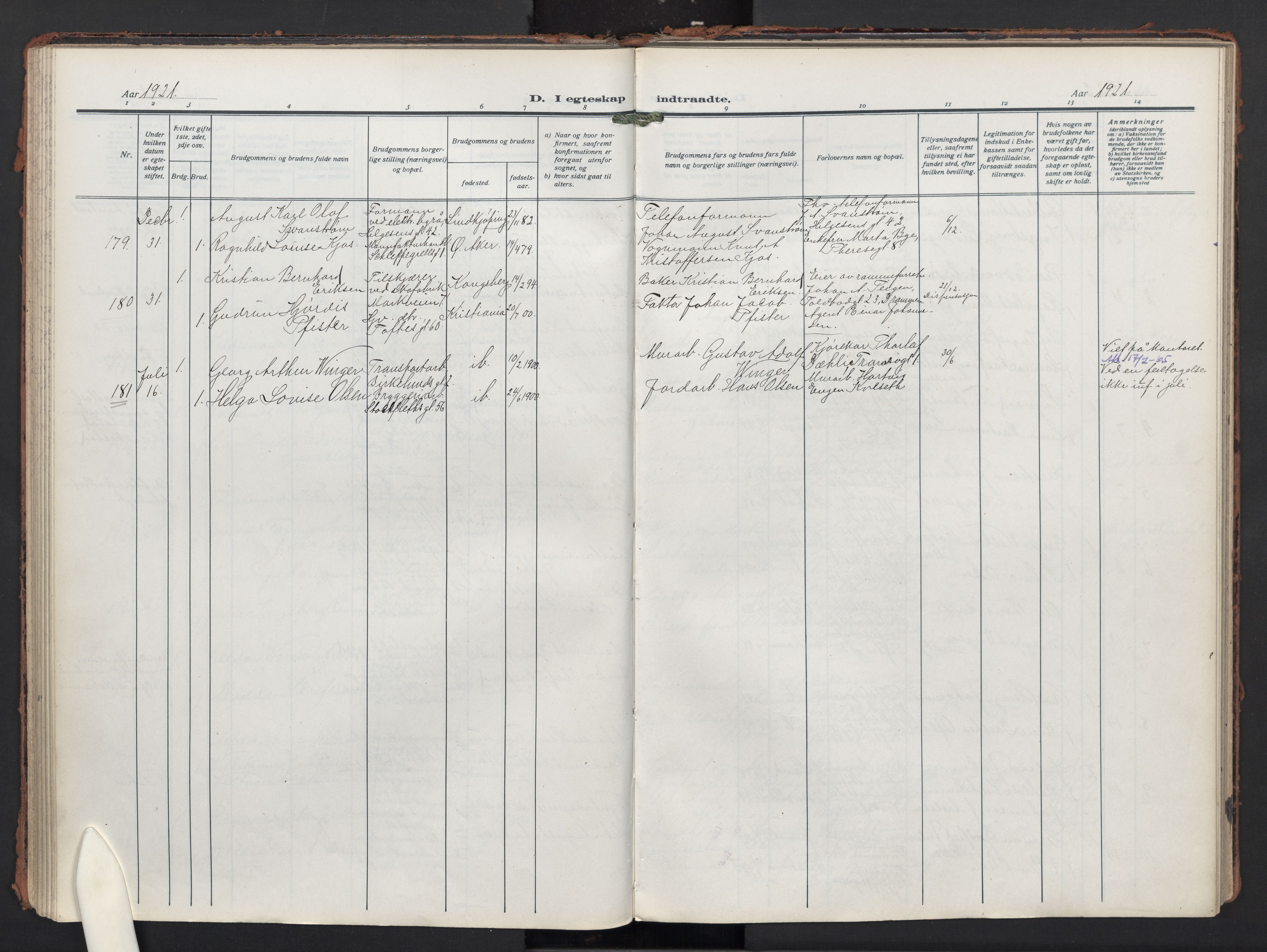 Paulus prestekontor Kirkebøker, SAO/A-10871/F/Fa/L0024: Parish register (official) no. 24, 1917-1929