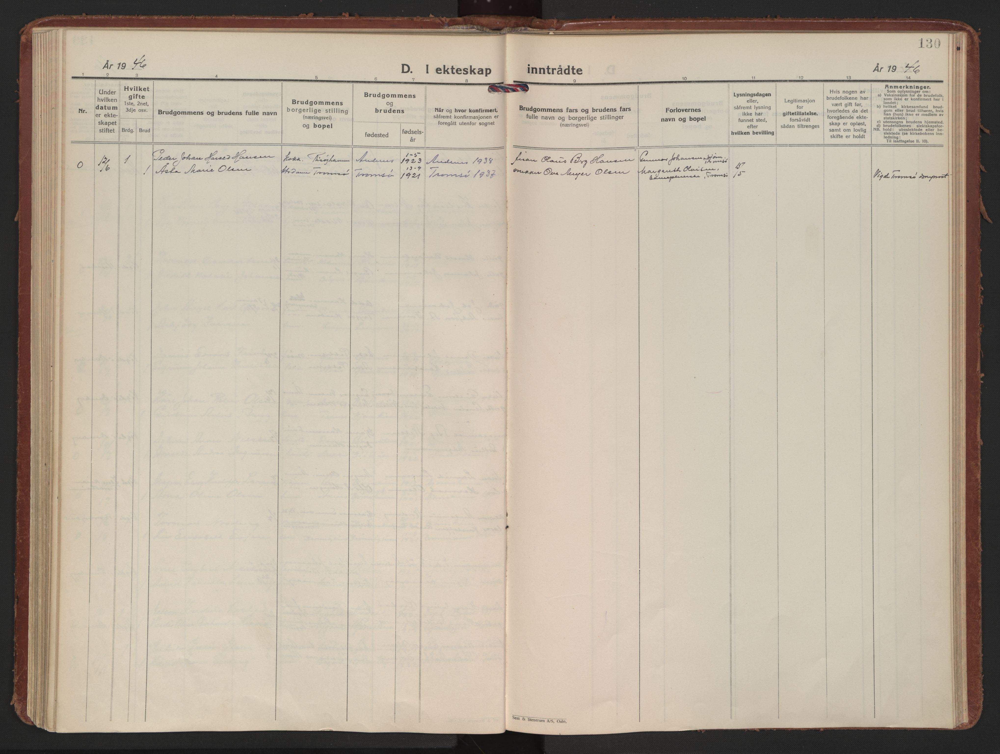 Ministerialprotokoller, klokkerbøker og fødselsregistre - Nordland, AV/SAT-A-1459/898/L1424: Parish register (official) no. 898A04, 1928-1946, p. 130