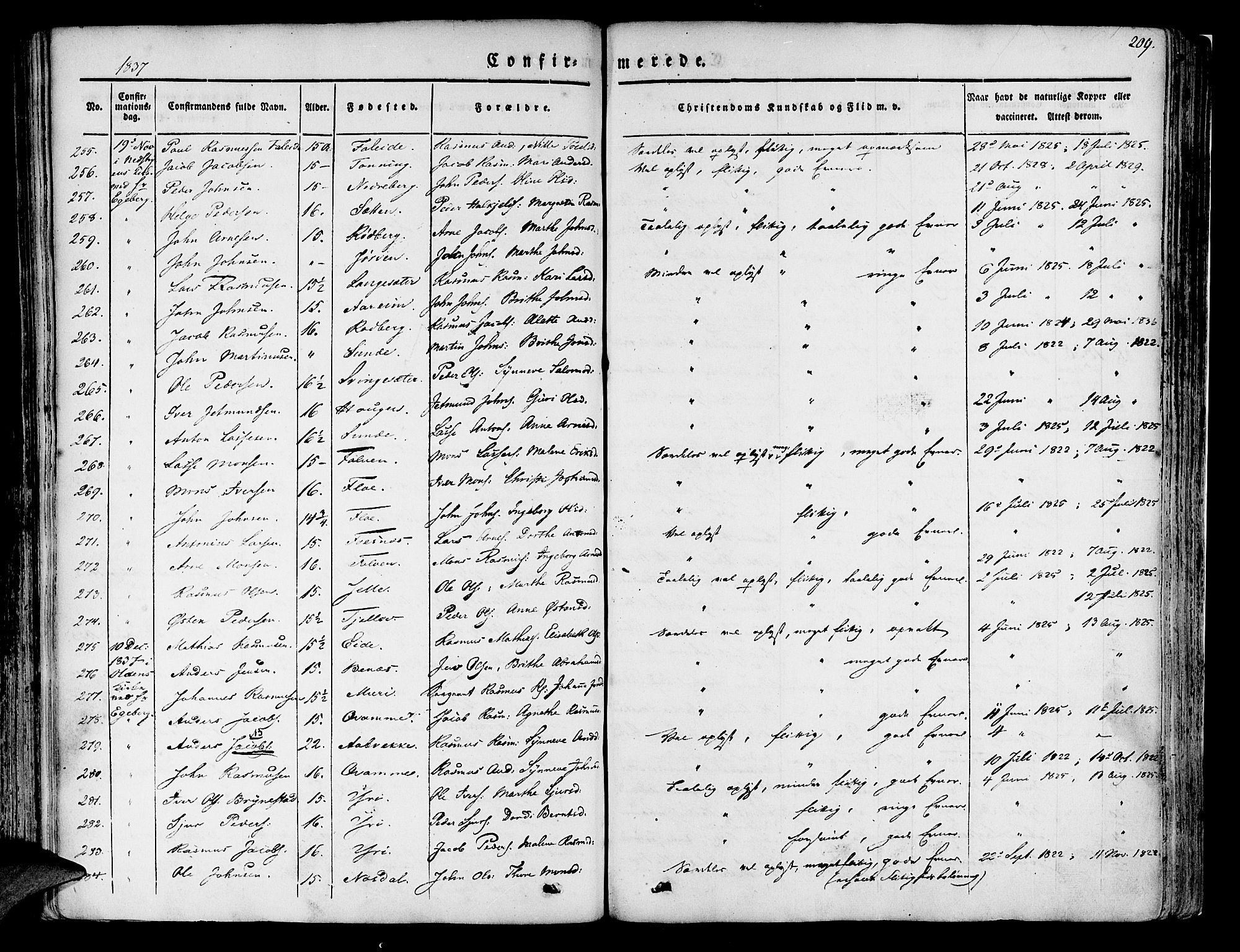 Innvik sokneprestembete, SAB/A-80501: Parish register (official) no. A 4I, 1831-1846, p. 209