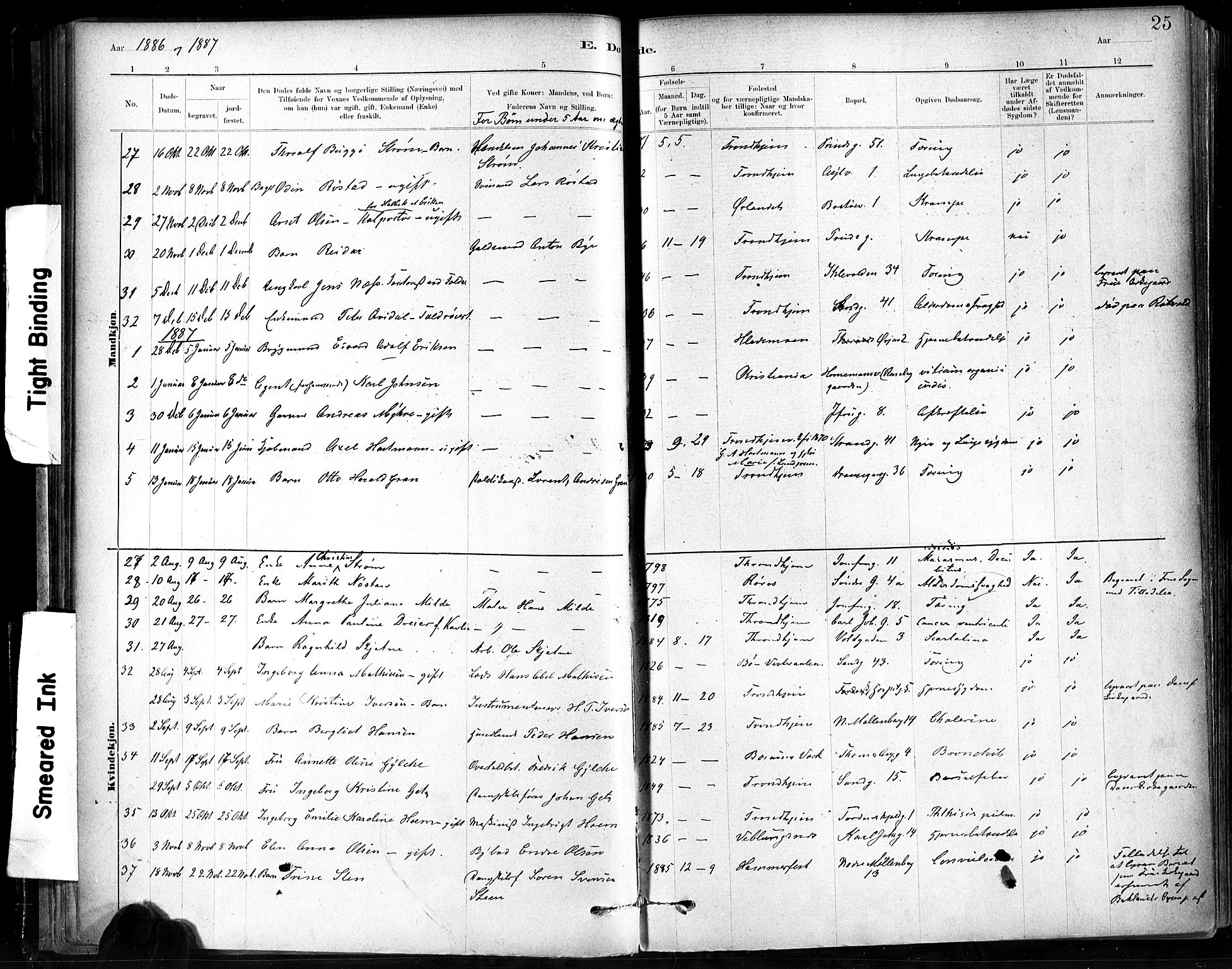Ministerialprotokoller, klokkerbøker og fødselsregistre - Sør-Trøndelag, SAT/A-1456/602/L0120: Parish register (official) no. 602A18, 1880-1913, p. 25