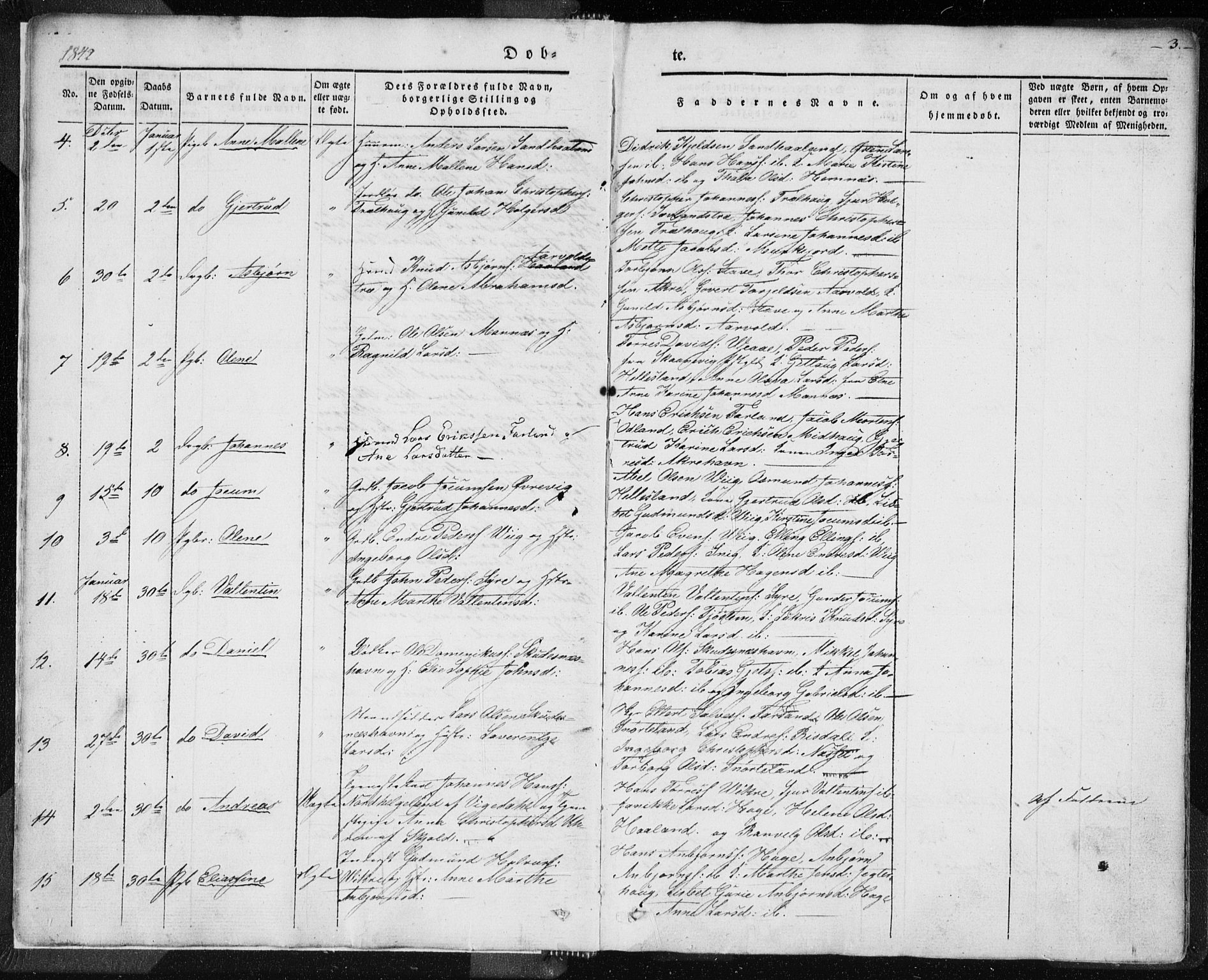 Skudenes sokneprestkontor, AV/SAST-A -101849/H/Ha/Haa/L0002: Parish register (official) no. A 2.1, 1841-1846, p. 3