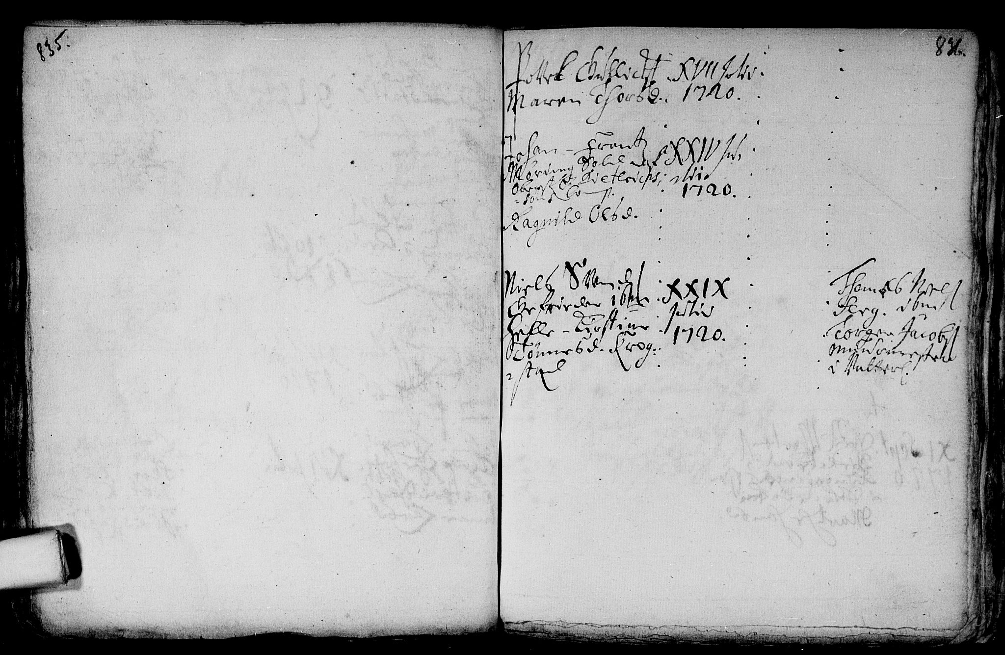 Aker prestekontor kirkebøker, SAO/A-10861/F/L0002: Parish register (official) no. 2, 1714-1720, p. 835-836