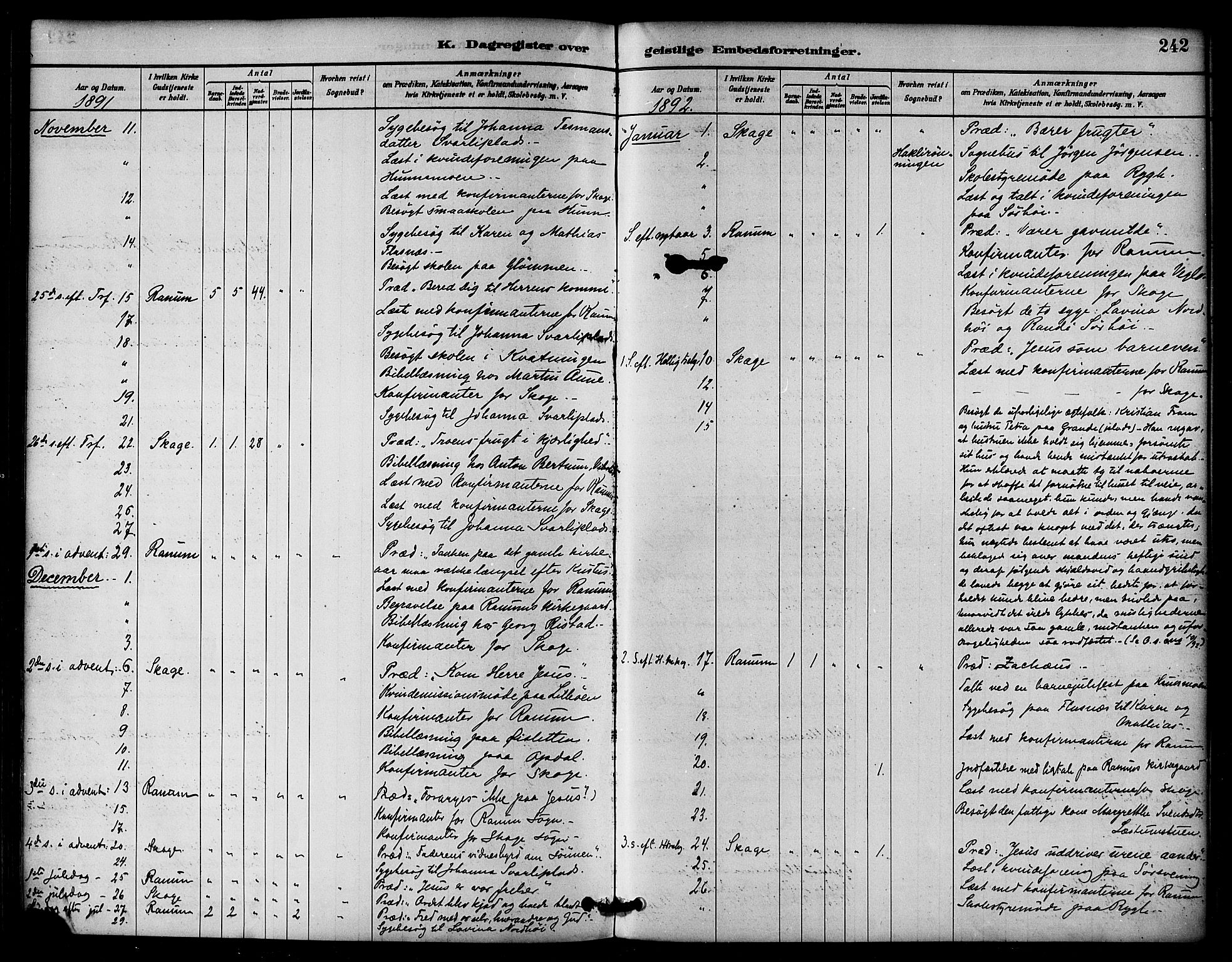Ministerialprotokoller, klokkerbøker og fødselsregistre - Nord-Trøndelag, SAT/A-1458/764/L0555: Parish register (official) no. 764A10, 1881-1896, p. 242