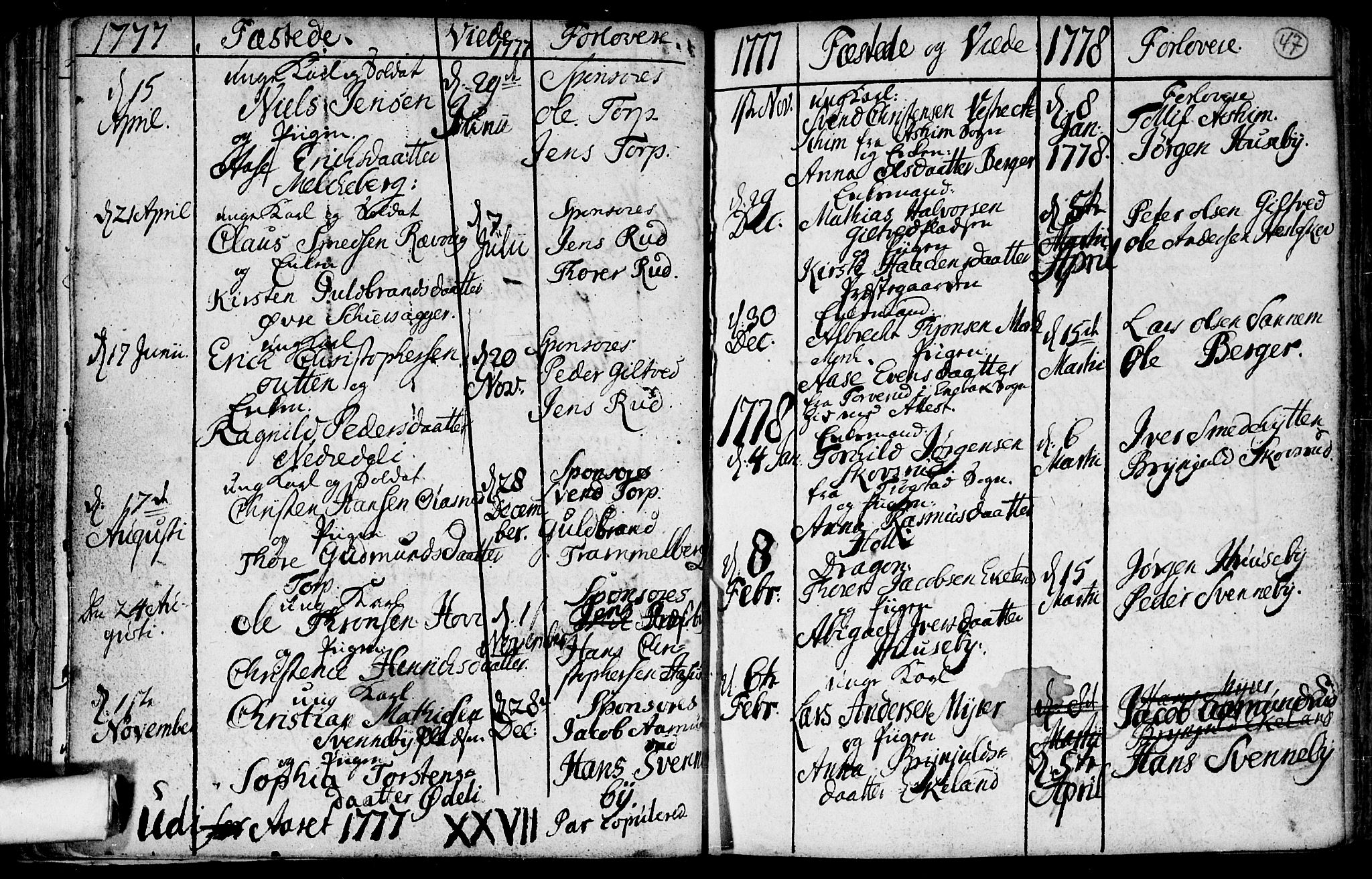 Spydeberg prestekontor Kirkebøker, AV/SAO-A-10924/F/Fa/L0002: Parish register (official) no. I 2, 1739-1780, p. 47