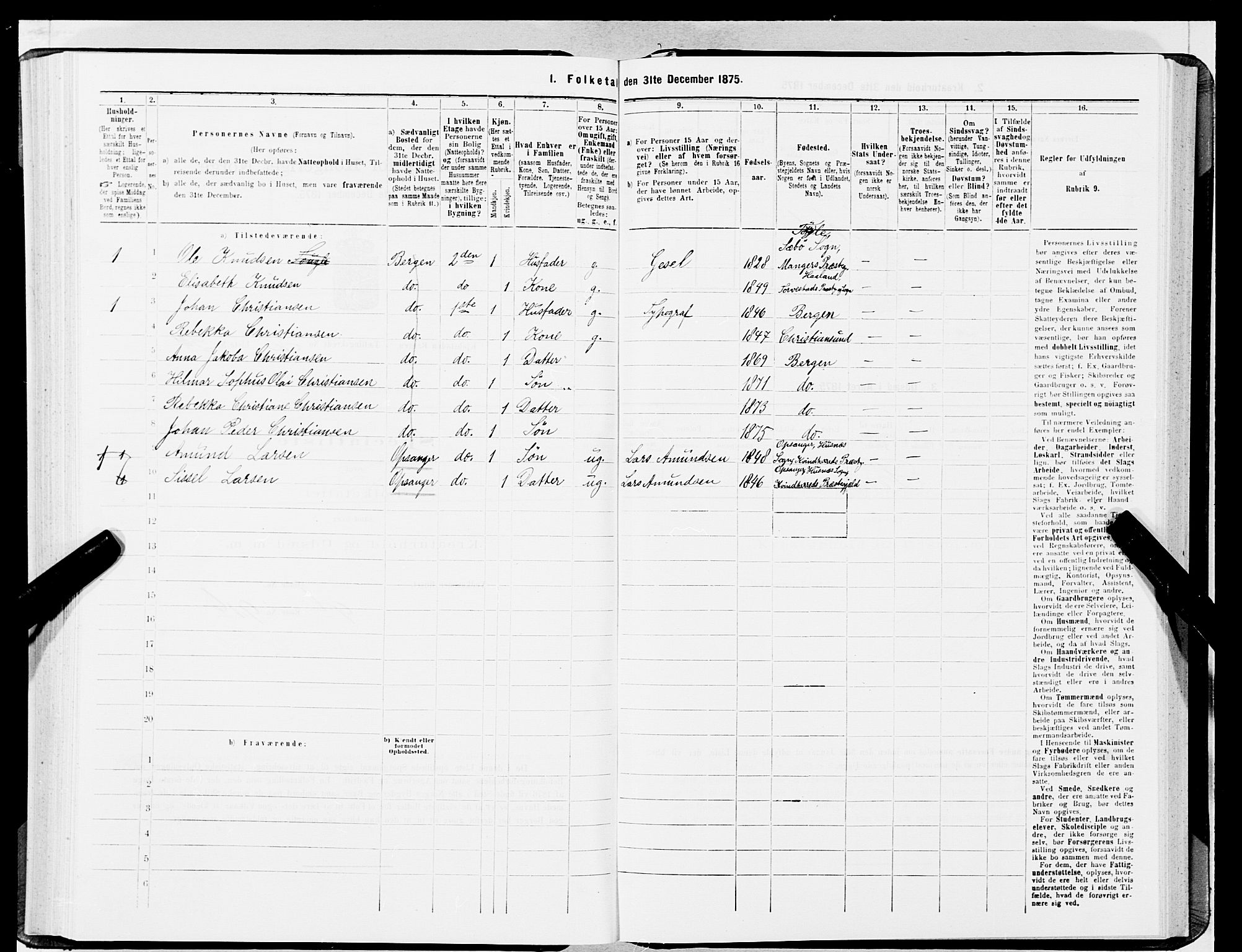 SAB, 1875 census for 1301 Bergen, 1875, p. 1721