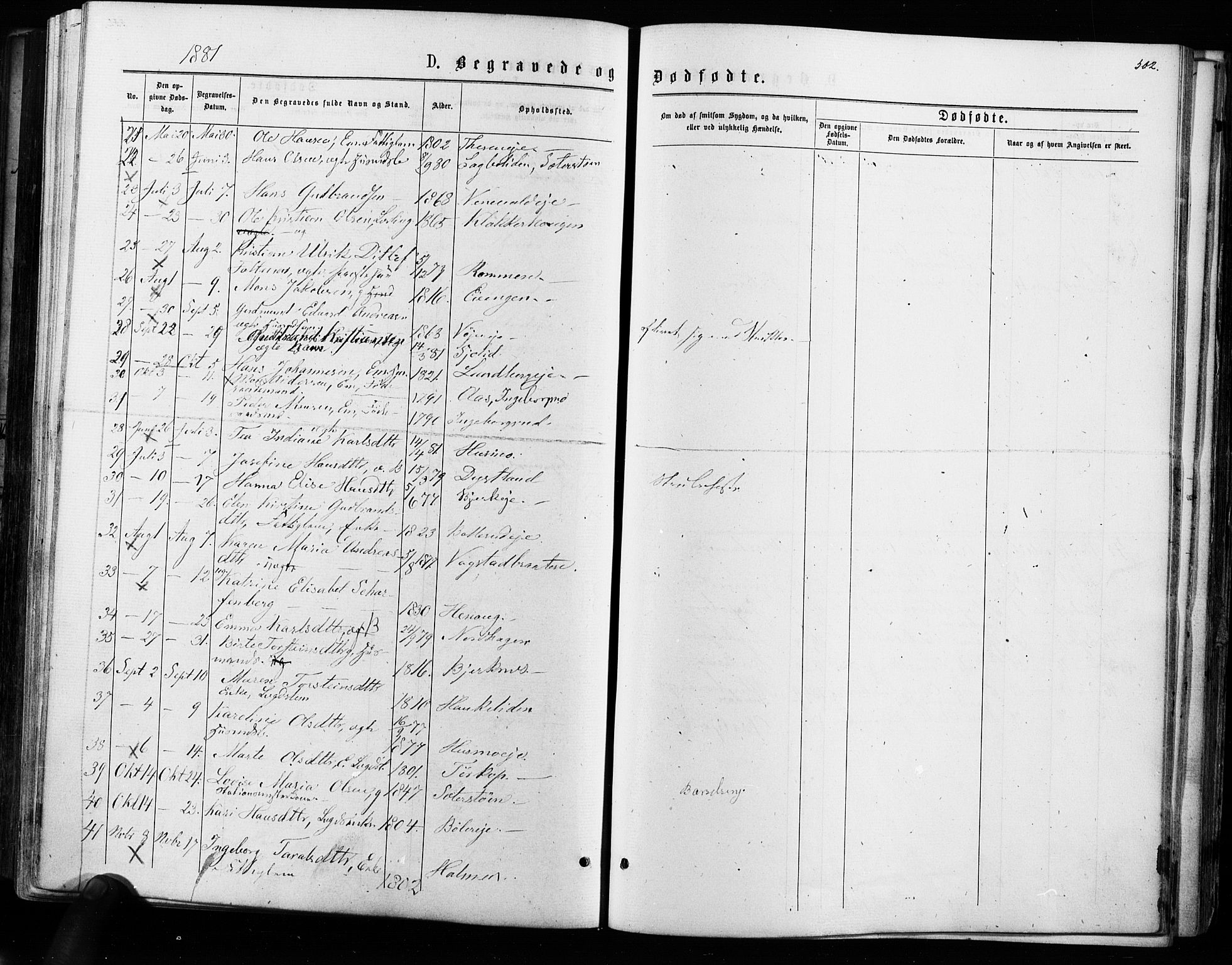 Nes prestekontor Kirkebøker, AV/SAO-A-10410/F/Fa/L0009: Parish register (official) no. I 9, 1875-1882, p. 502