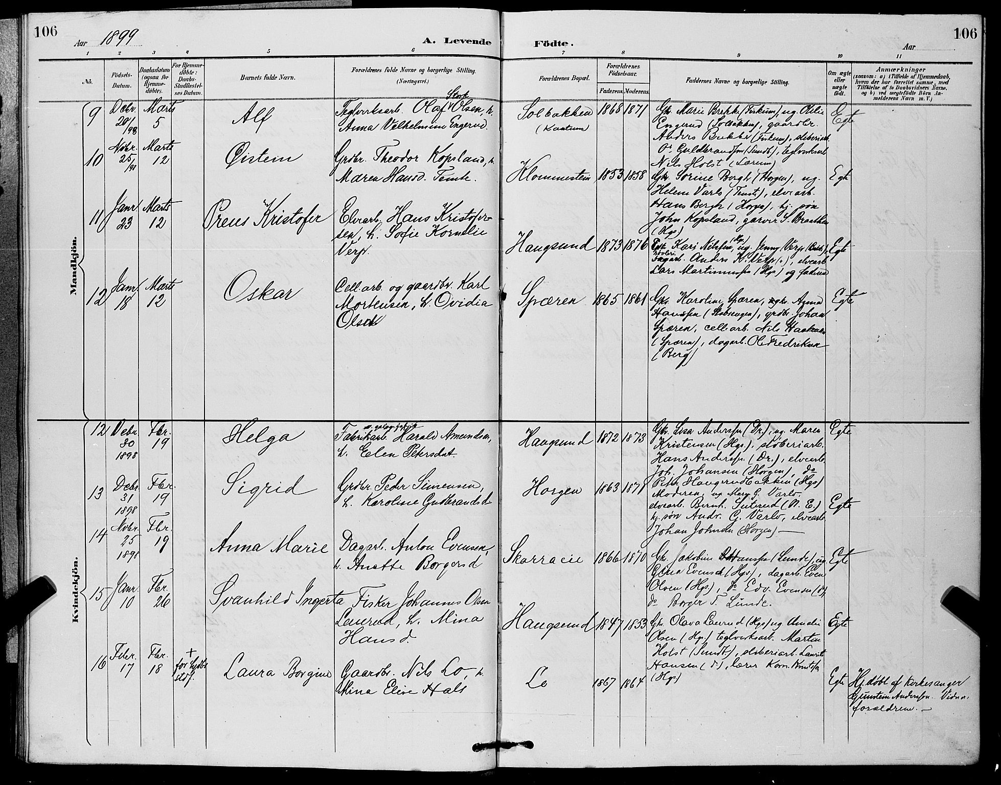 Eiker kirkebøker, SAKO/A-4/G/Ga/L0007: Parish register (copy) no. I 7, 1893-1902, p. 106
