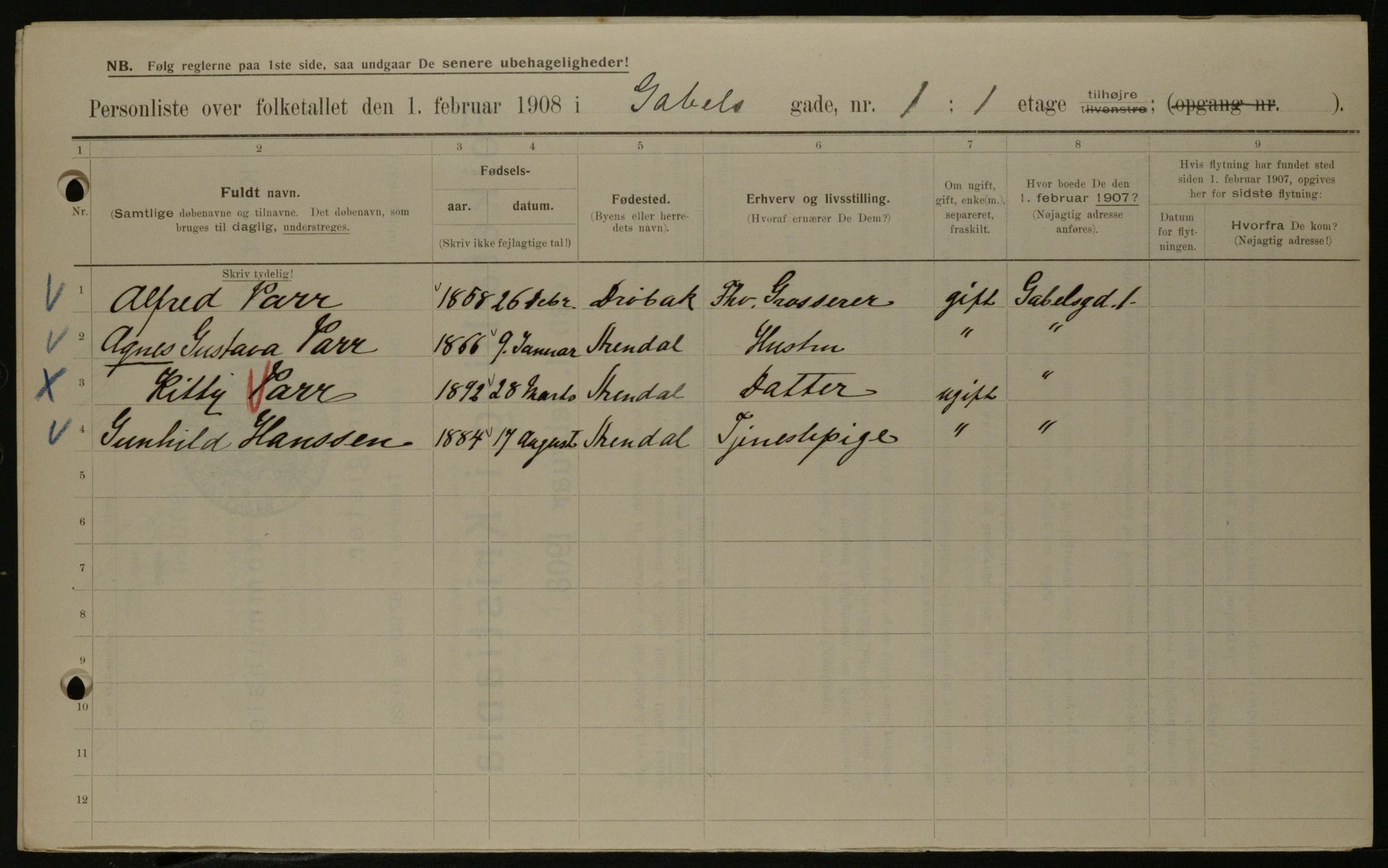 OBA, Municipal Census 1908 for Kristiania, 1908, p. 25728