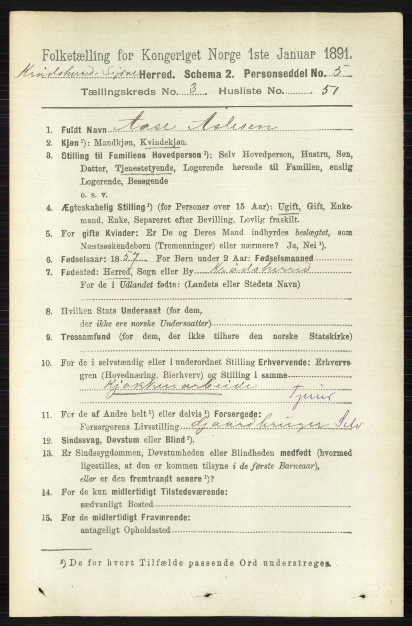 RA, 1891 census for 0621 Sigdal, 1891, p. 5940