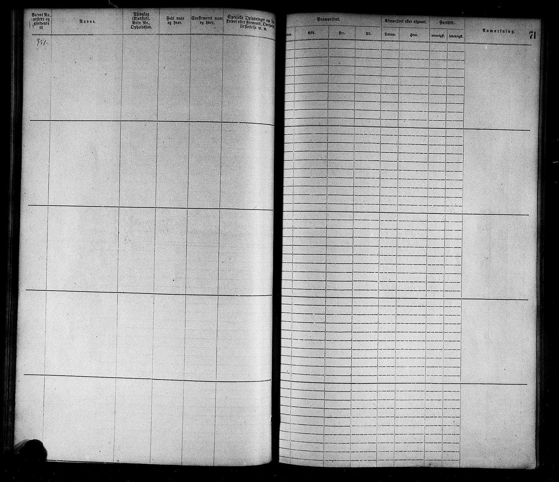 Flekkefjord mønstringskrets, SAK/2031-0018/F/Fa/L0002: Annotasjonsrulle nr 1-1920 med register, N-2, 1870-1891, p. 92