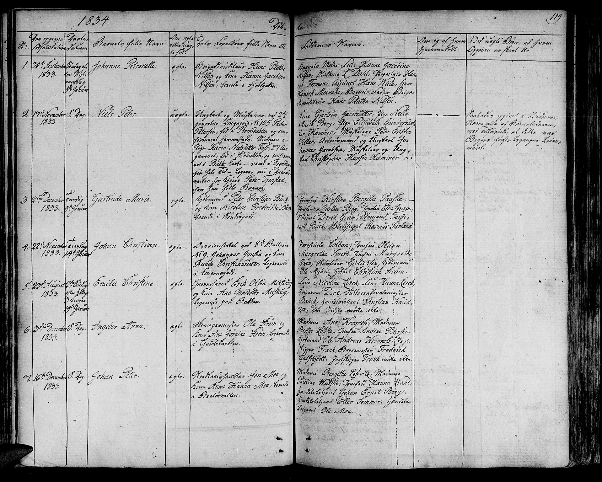 Ministerialprotokoller, klokkerbøker og fødselsregistre - Sør-Trøndelag, SAT/A-1456/602/L0108: Parish register (official) no. 602A06, 1821-1839, p. 119