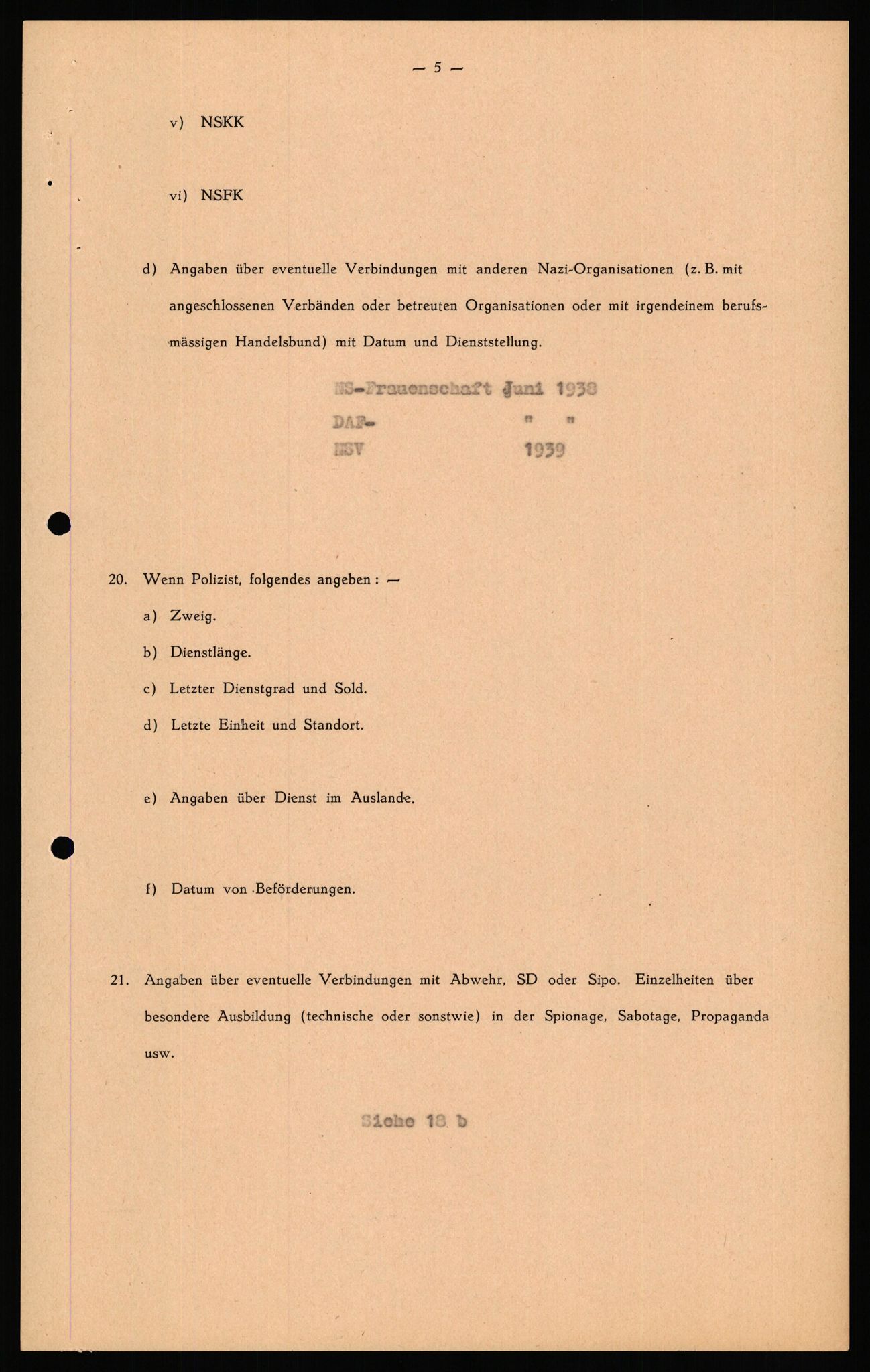 Forsvaret, Forsvarets overkommando II, RA/RAFA-3915/D/Db/L0038: CI Questionaires. Tyske okkupasjonsstyrker i Norge. Østerrikere., 1945-1946, p. 435