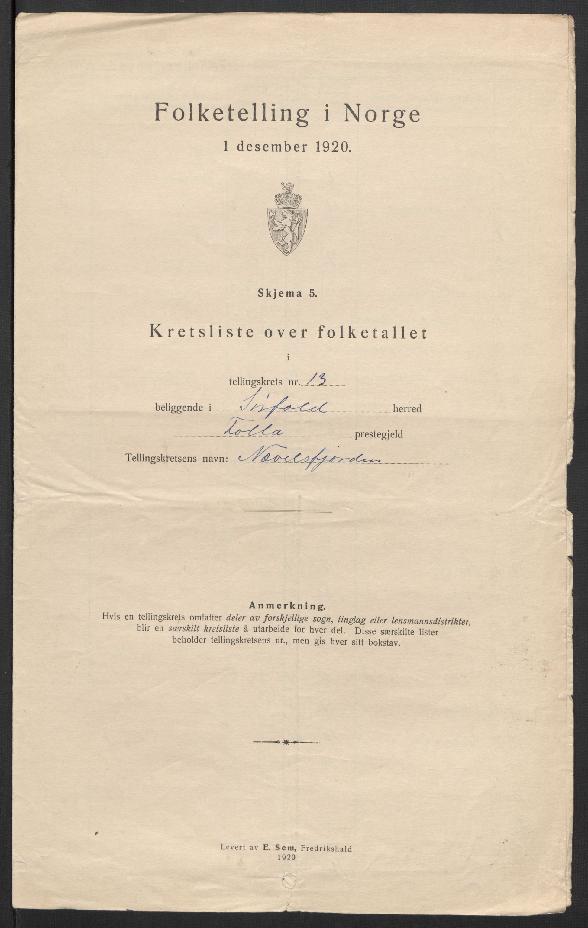 SAT, 1920 census for Sørfold, 1920, p. 42