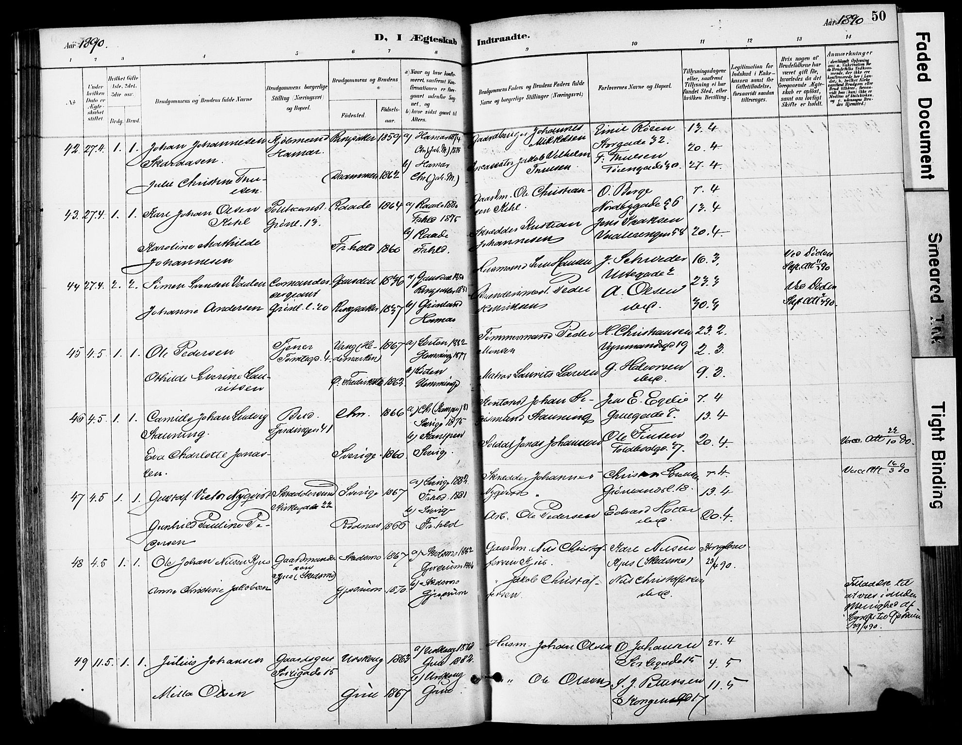 Grønland prestekontor Kirkebøker, AV/SAO-A-10848/F/Fa/L0013: Parish register (official) no. 13, 1887-1906, p. 50