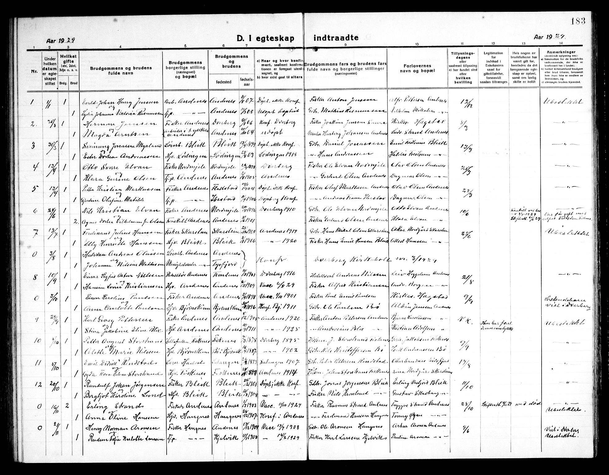 Ministerialprotokoller, klokkerbøker og fødselsregistre - Nordland, SAT/A-1459/899/L1450: Parish register (copy) no. 899C05, 1918-1945, p. 183