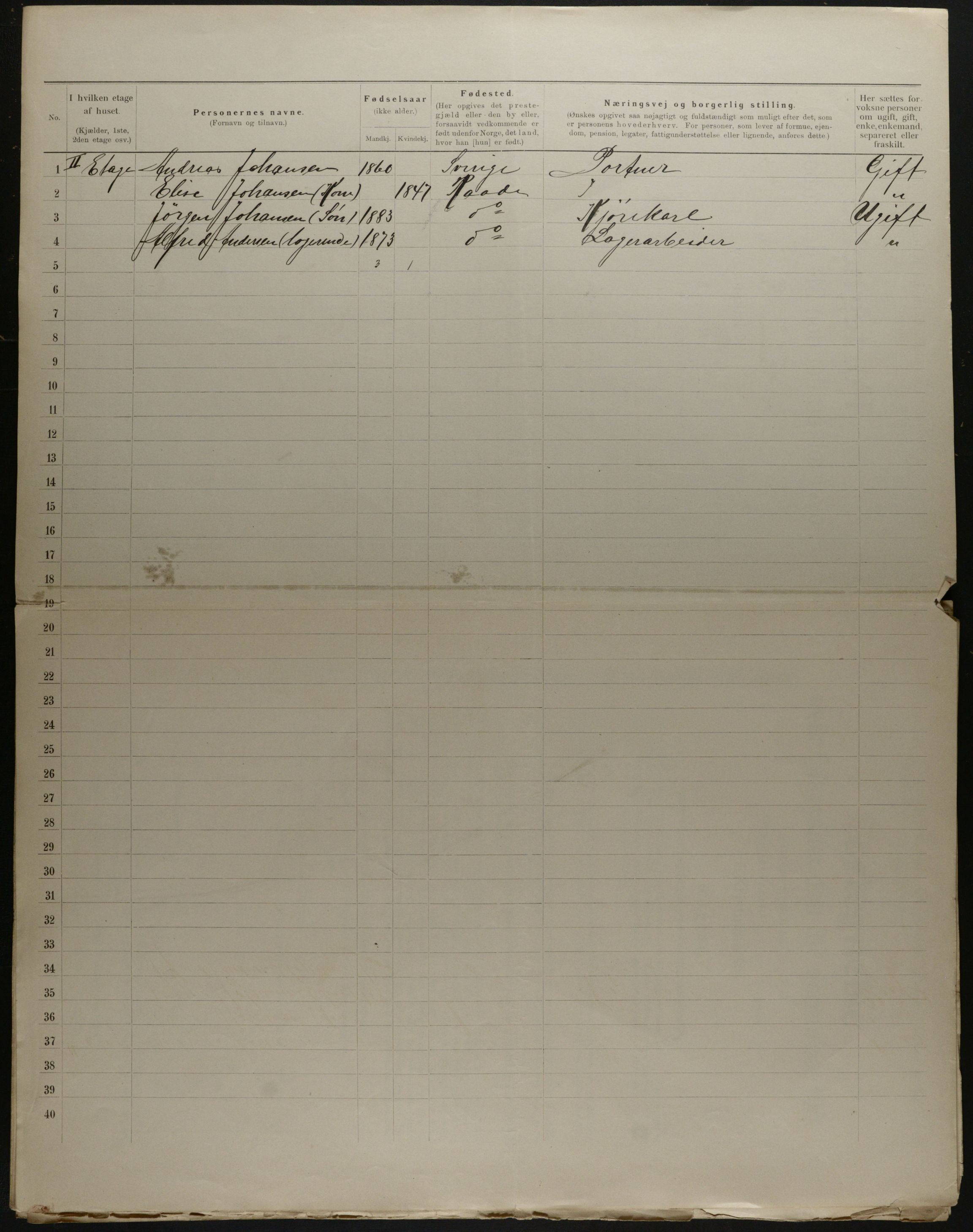 OBA, Municipal Census 1901 for Kristiania, 1901, p. 19309