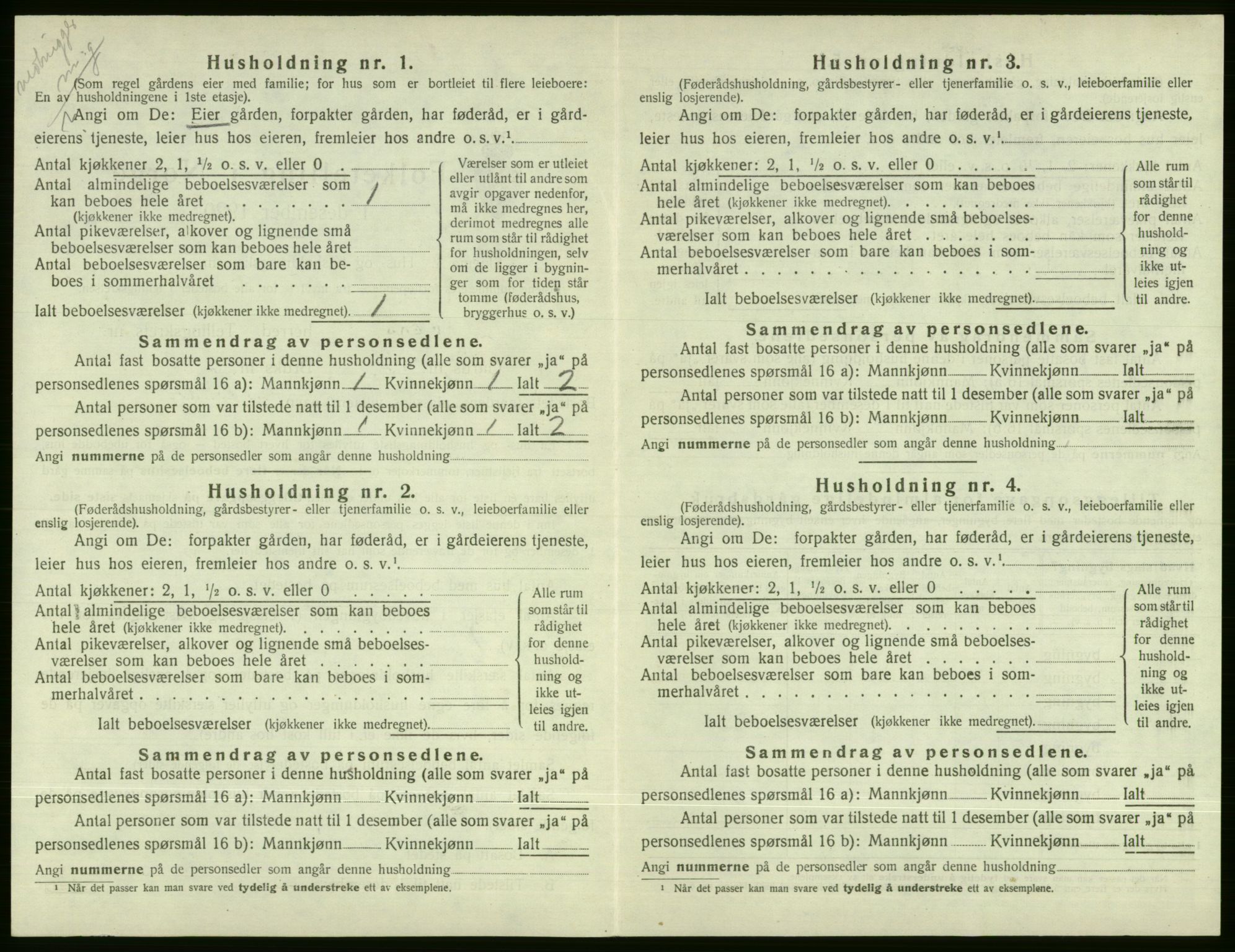 SAB, 1920 census for Voss, 1920, p. 2020