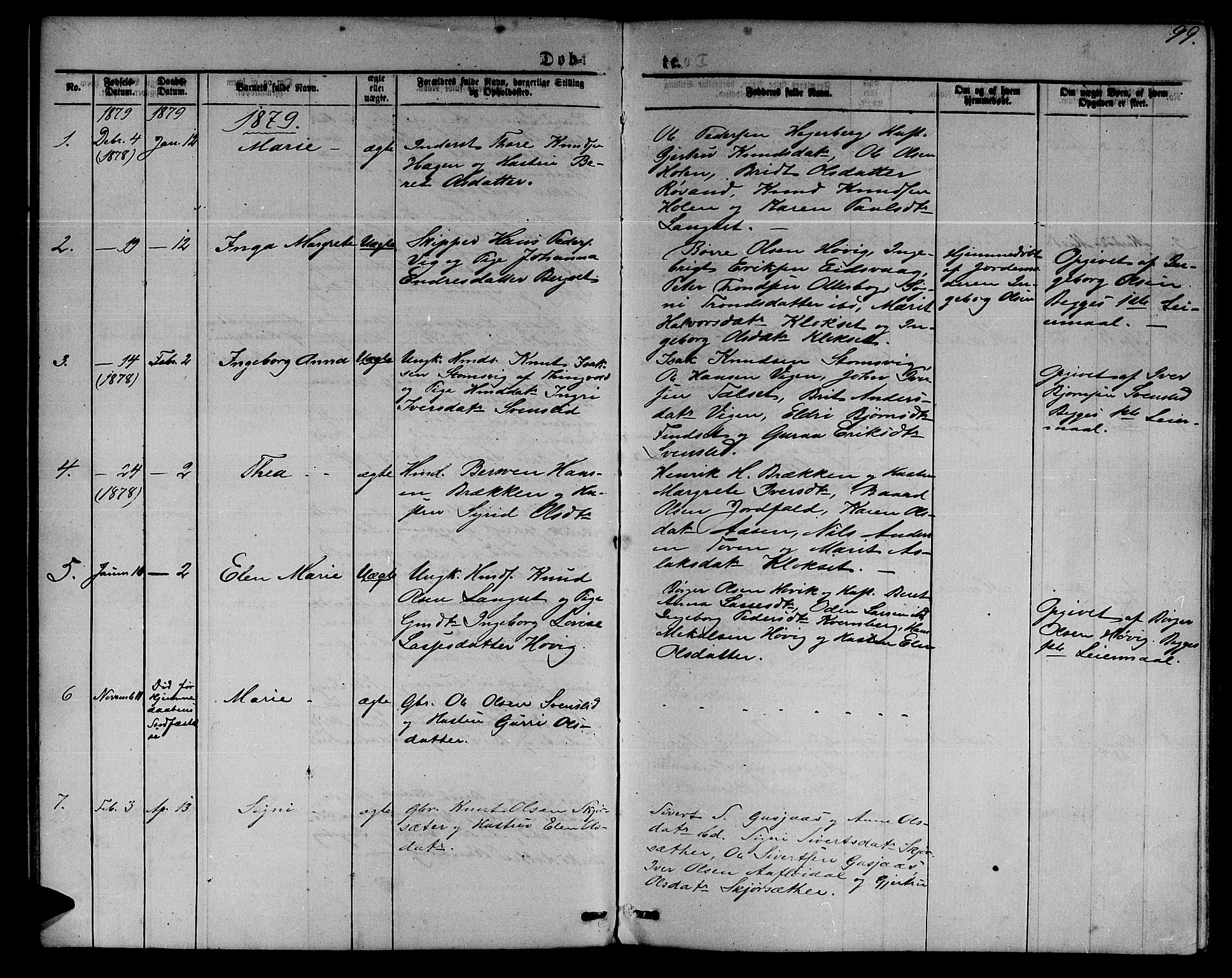 Ministerialprotokoller, klokkerbøker og fødselsregistre - Møre og Romsdal, SAT/A-1454/551/L0630: Parish register (copy) no. 551C02, 1867-1885, p. 99