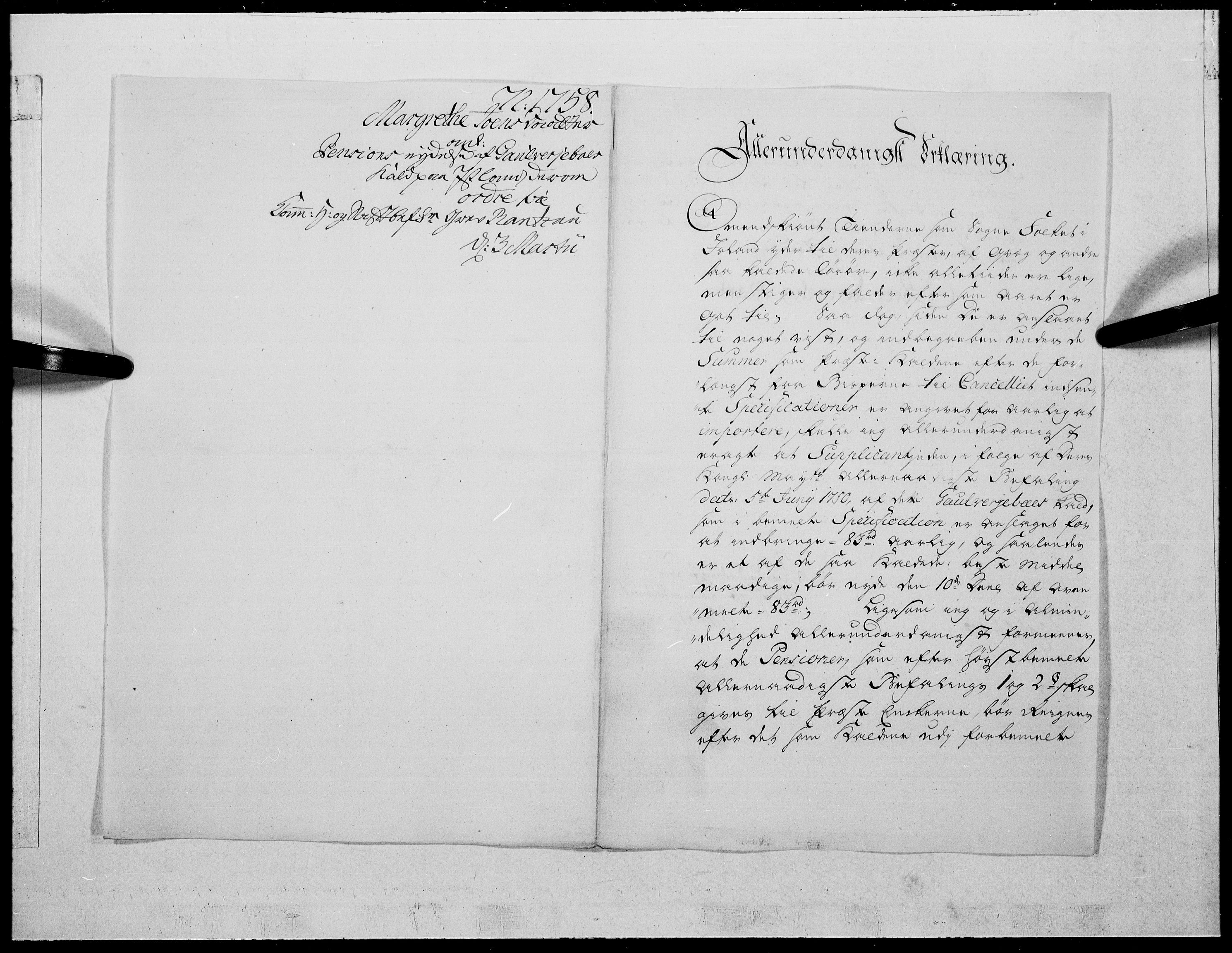 Danske Kanselli 1572-1799, RA/EA-3023/F/Fc/Fcc/Fcca/L0175: Norske innlegg 1572-1799, 1758, p. 136