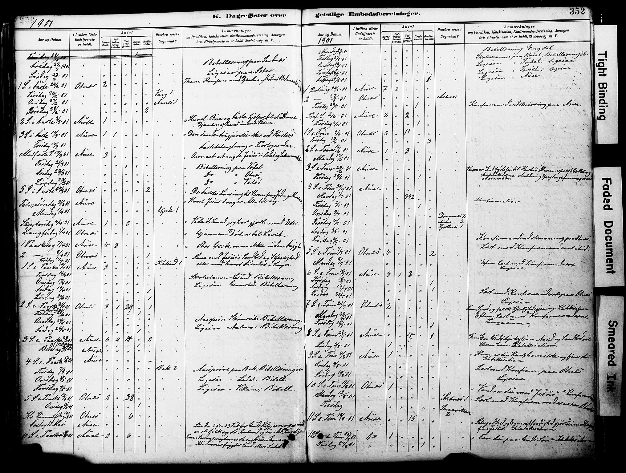 Ministerialprotokoller, klokkerbøker og fødselsregistre - Møre og Romsdal, AV/SAT-A-1454/578/L0907: Parish register (official) no. 578A06, 1887-1904, p. 352