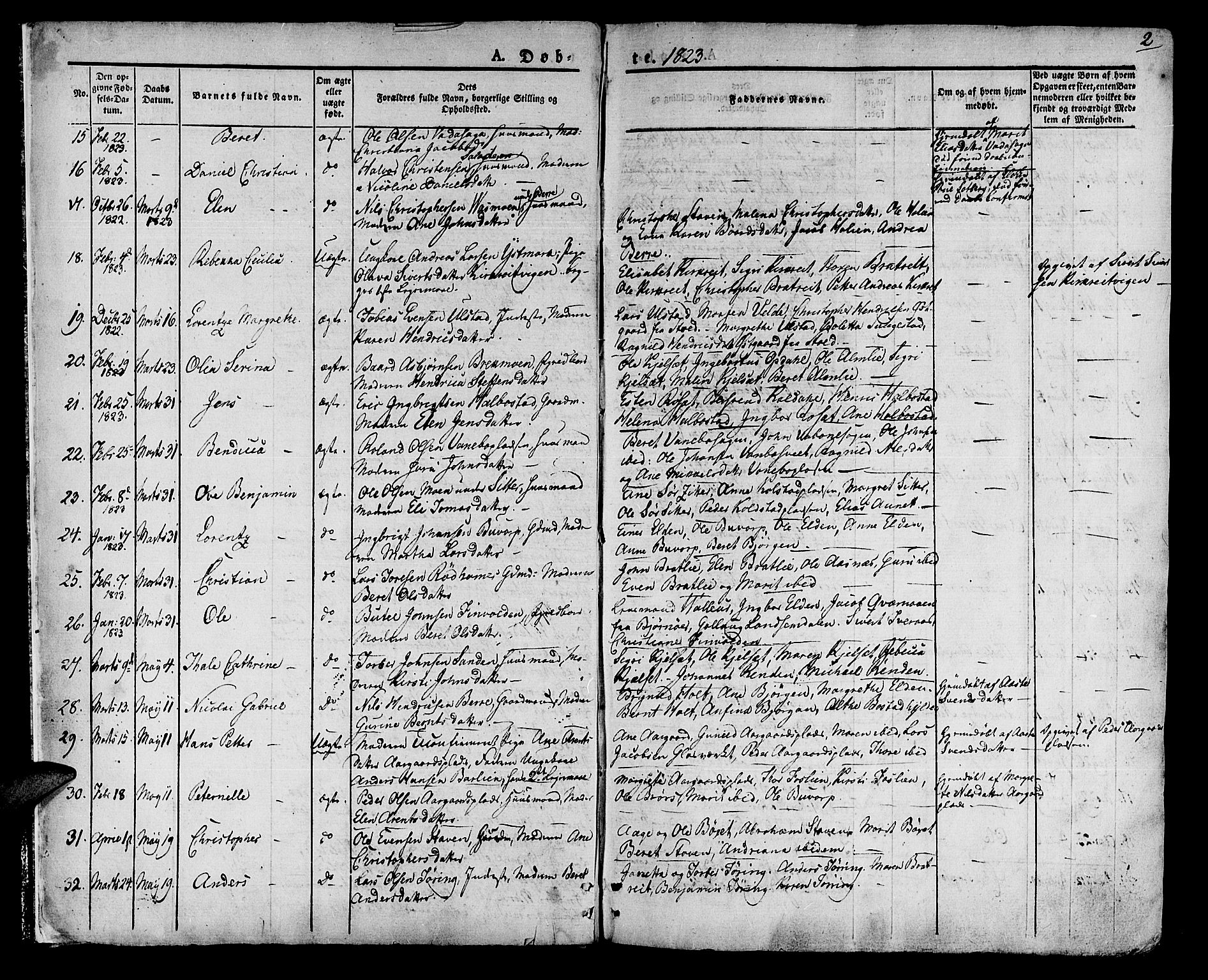 Ministerialprotokoller, klokkerbøker og fødselsregistre - Nord-Trøndelag, SAT/A-1458/741/L0390: Parish register (official) no. 741A04, 1822-1836, p. 2