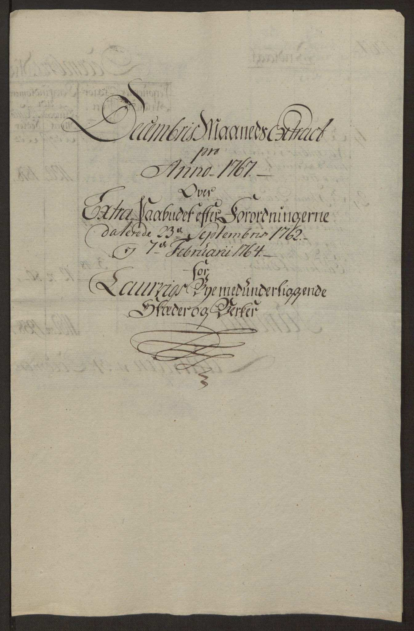 Rentekammeret inntil 1814, Reviderte regnskaper, Byregnskaper, AV/RA-EA-4066/R/Ri/L0183/0001: [I4] Kontribusjonsregnskap / Ekstraskatt, 1762-1768, p. 439