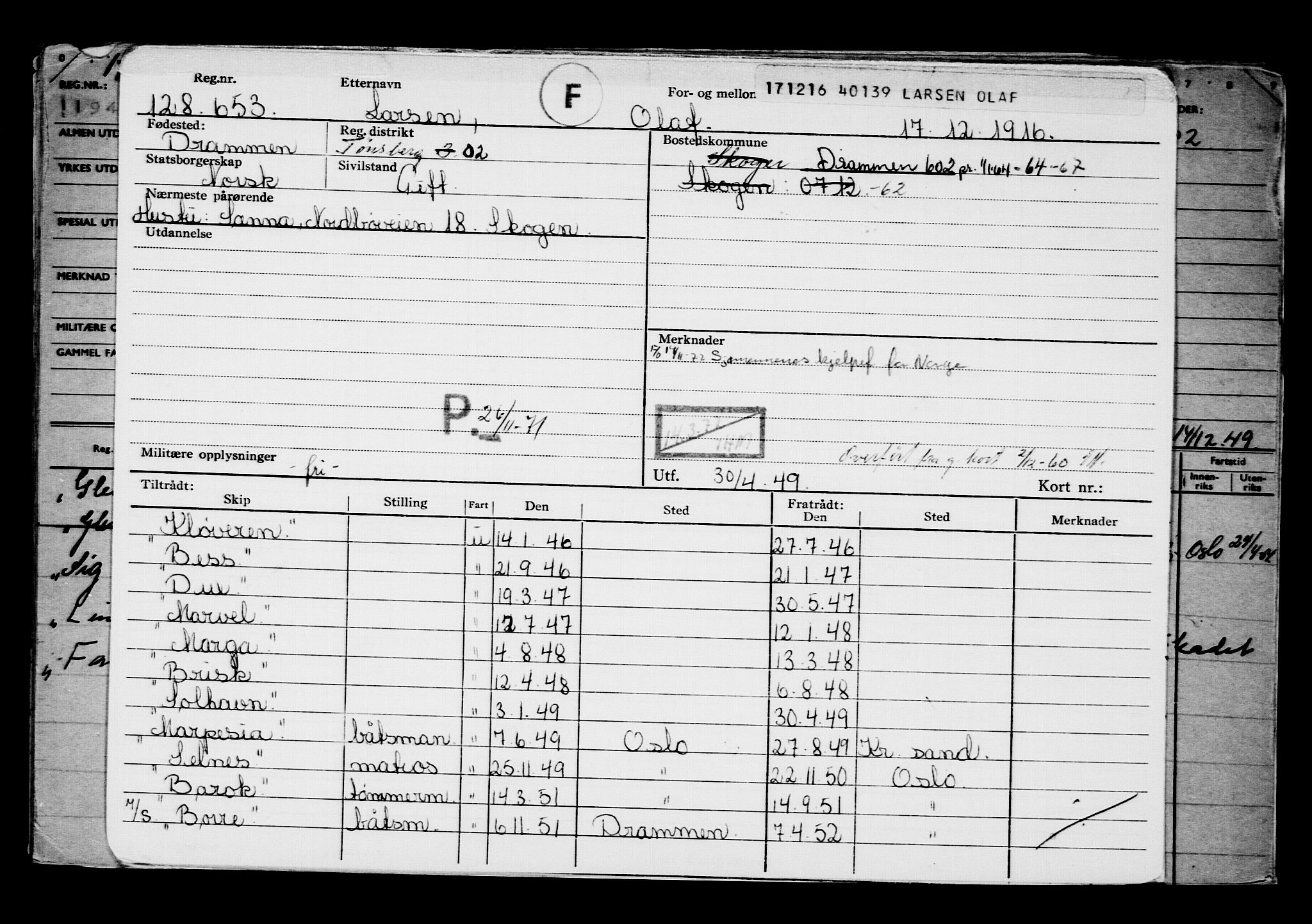 Direktoratet for sjømenn, AV/RA-S-3545/G/Gb/L0144: Hovedkort, 1916, p. 500