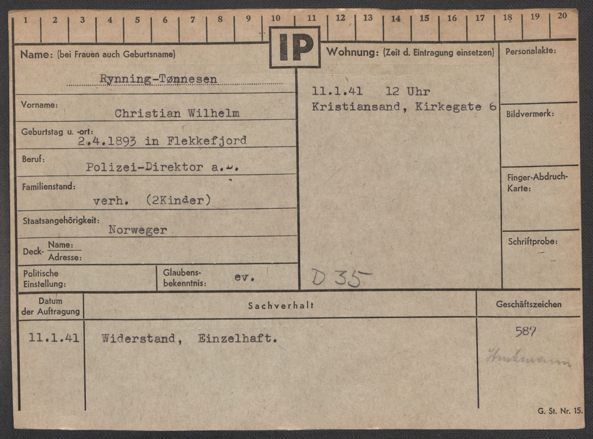 Befehlshaber der Sicherheitspolizei und des SD, AV/RA-RAFA-5969/E/Ea/Eaa/L0009: Register over norske fanger i Møllergata 19: Ru-Sy, 1940-1945, p. 108