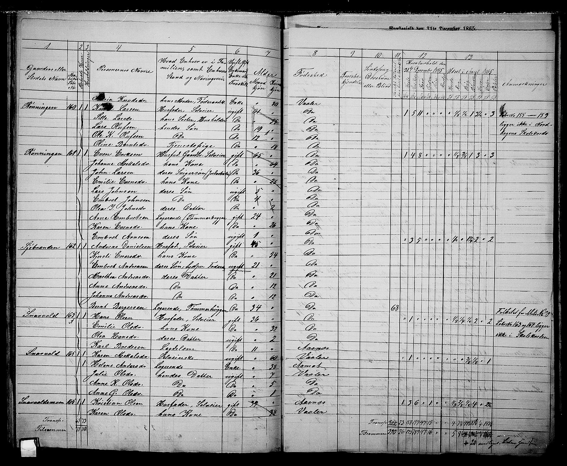 RA, 1865 census for Våler, 1865, p. 90