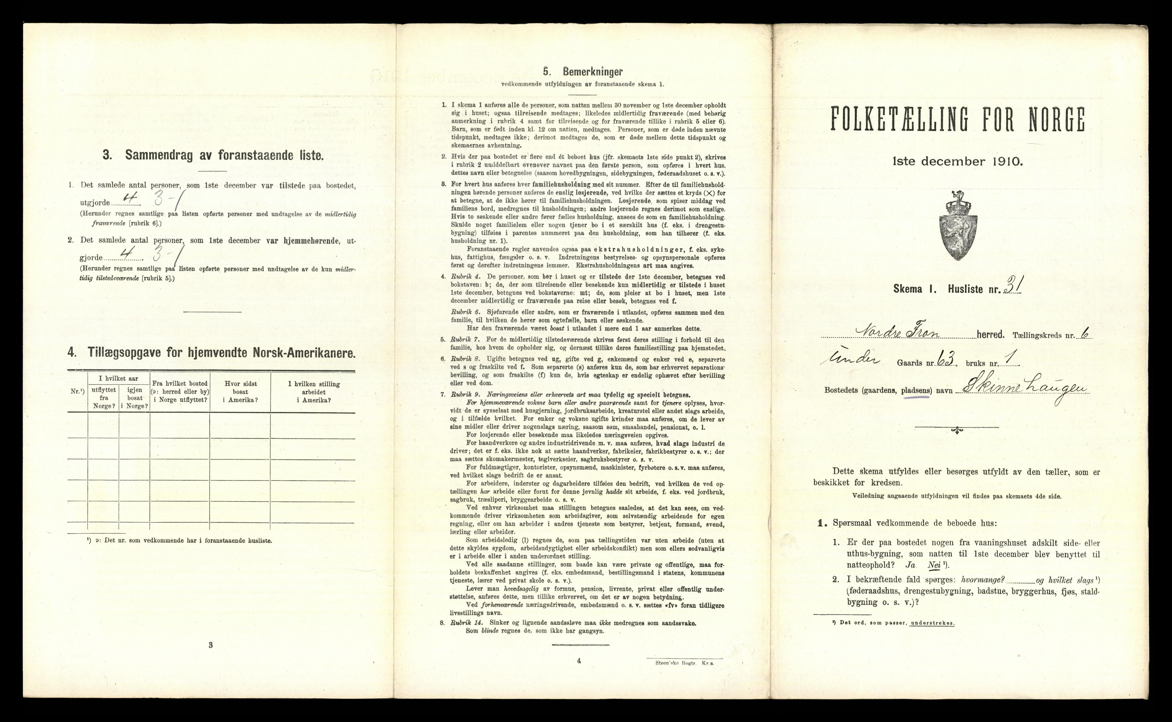 RA, 1910 census for Nord-Fron, 1910, p. 762