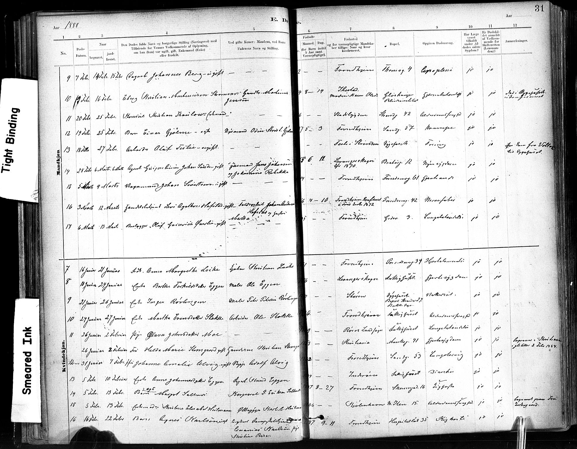 Ministerialprotokoller, klokkerbøker og fødselsregistre - Sør-Trøndelag, AV/SAT-A-1456/602/L0120: Parish register (official) no. 602A18, 1880-1913, p. 31