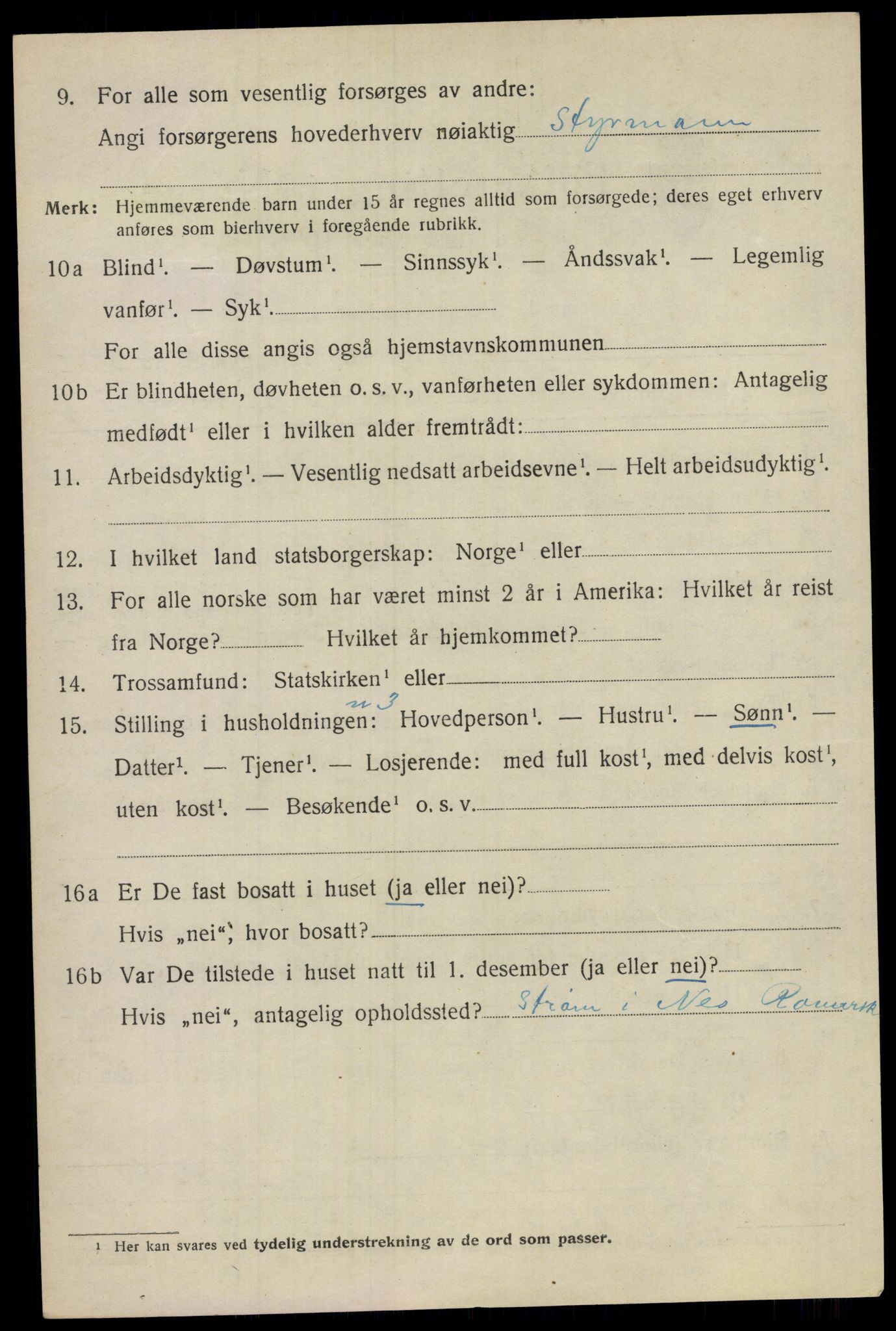 SAO, 1920 census for Ullensaker, 1920, p. 9304