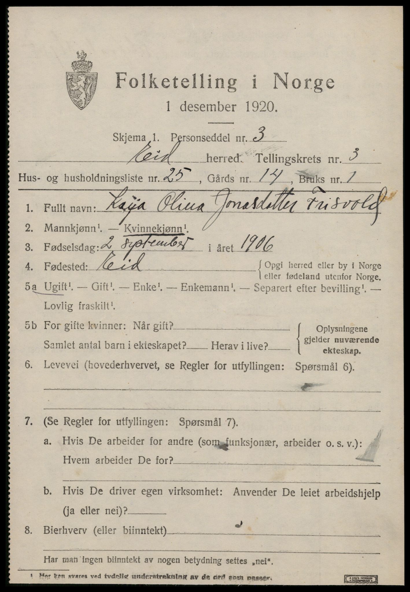 SAT, 1920 census for Eid, 1920, p. 977