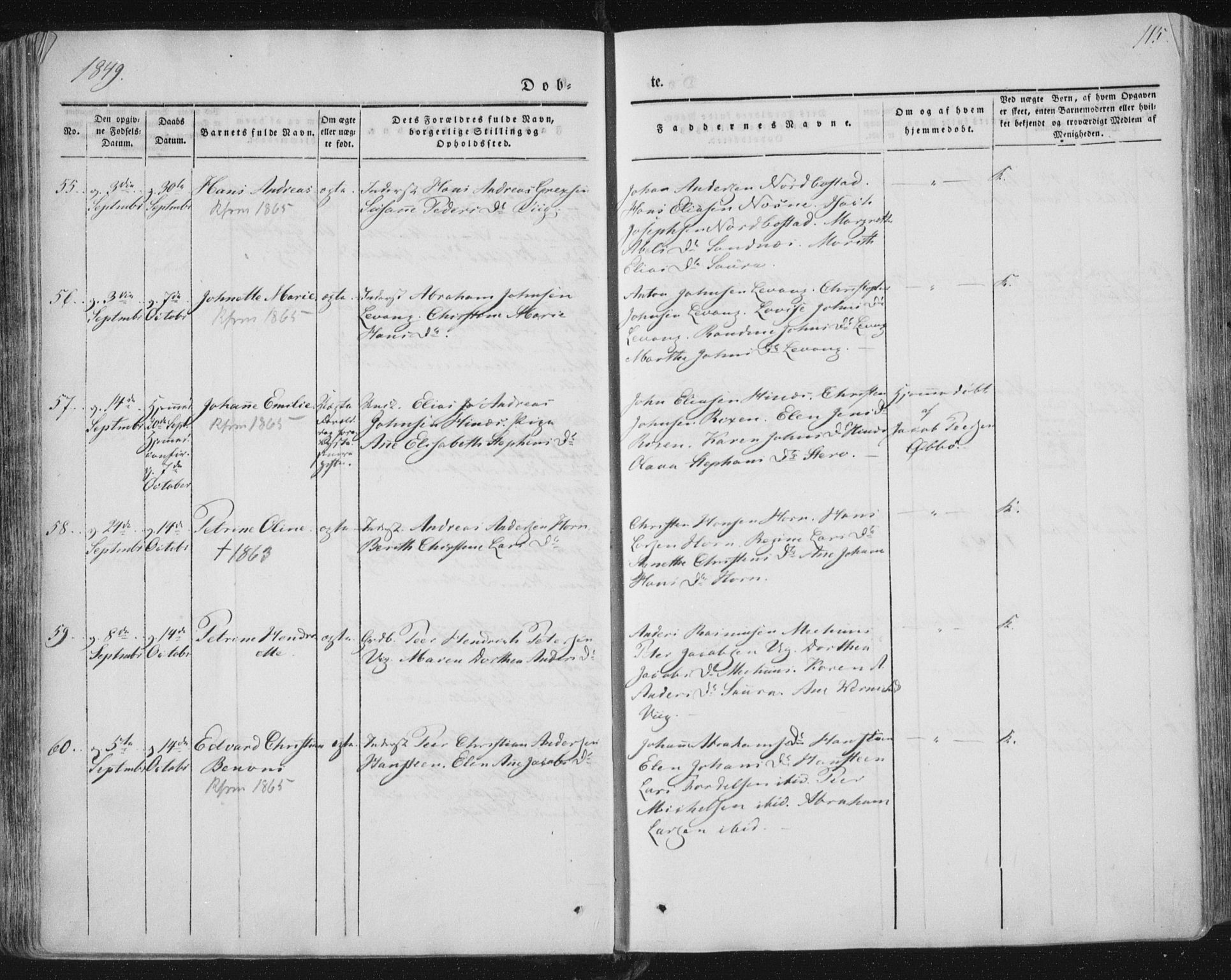 Ministerialprotokoller, klokkerbøker og fødselsregistre - Nordland, AV/SAT-A-1459/838/L0549: Parish register (official) no. 838A07, 1840-1854, p. 115