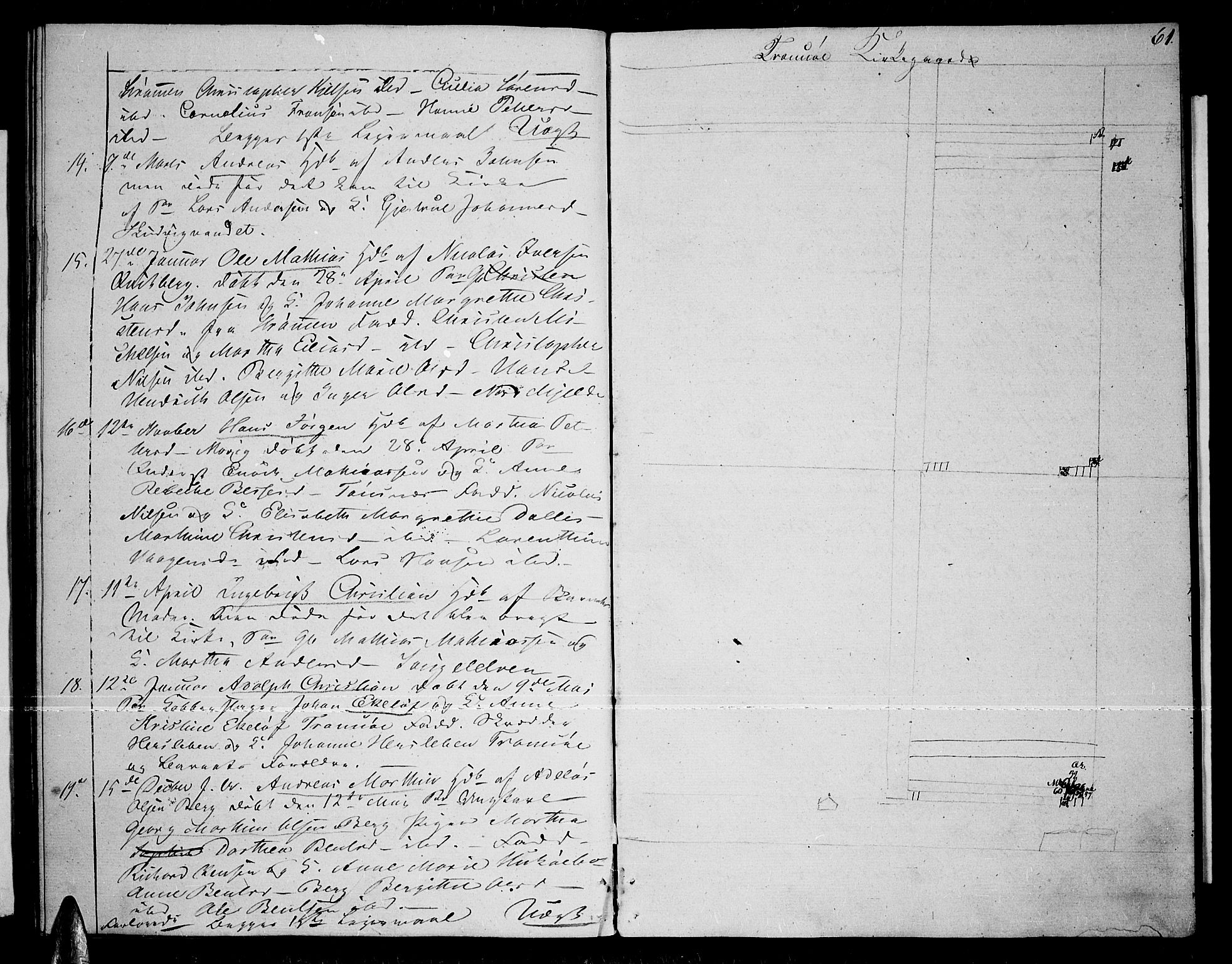 Tromsø sokneprestkontor/stiftsprosti/domprosti, AV/SATØ-S-1343/G/Gb/L0004klokker: Parish register (copy) no. 4, 1836-1840, p. 61