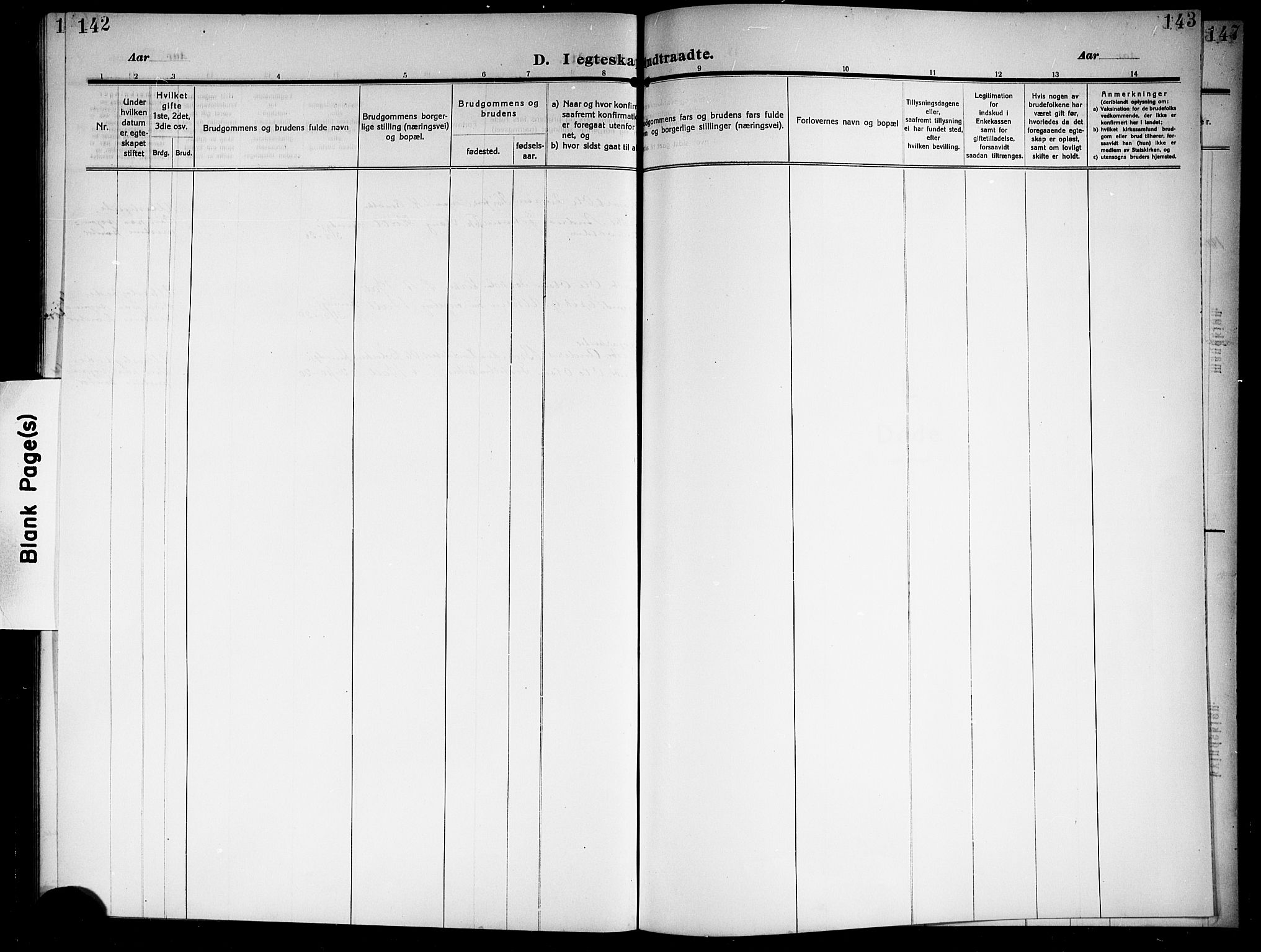 Ådal kirkebøker, AV/SAKO-A-248/G/Gb/L0002: Parish register (copy) no. II 2, 1909-1920, p. 142-143