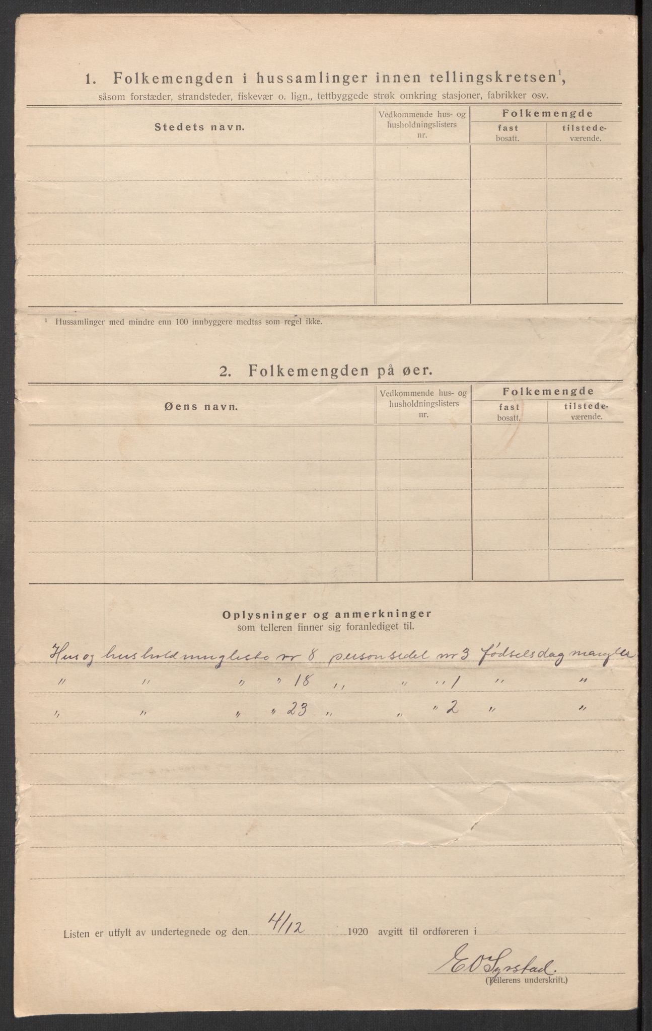 SAT, 1920 census for Meldal, 1920, p. 39