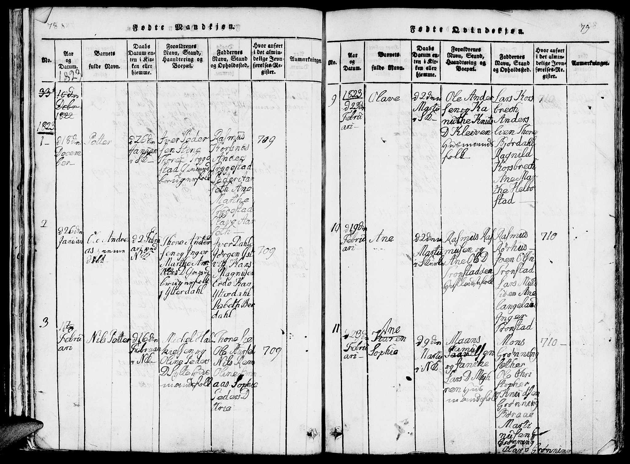 Ministerialprotokoller, klokkerbøker og fødselsregistre - Møre og Romsdal, SAT/A-1454/519/L0260: Parish register (copy) no. 519C01, 1817-1829, p. 78-79
