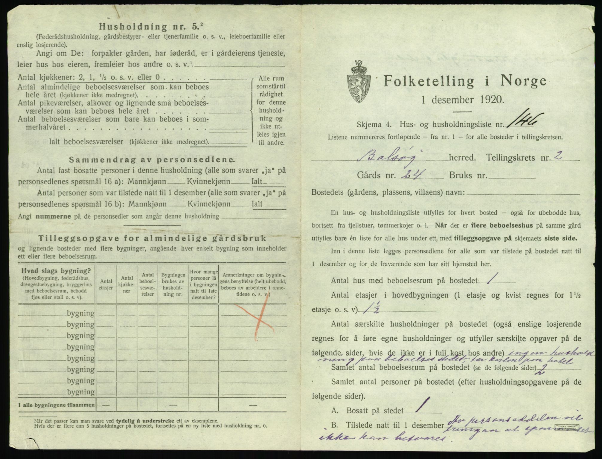 SAT, 1920 census for Bolsøy, 1920, p. 523