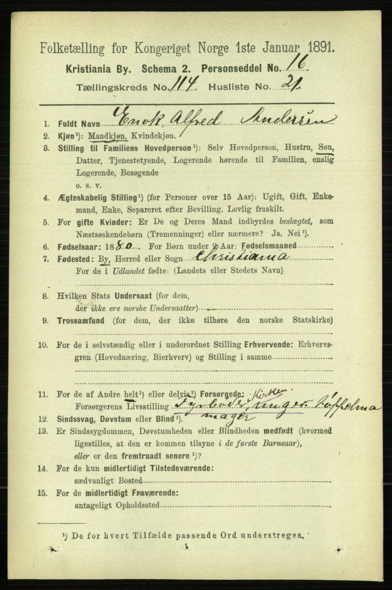 RA, 1891 census for 0301 Kristiania, 1891, p. 61373