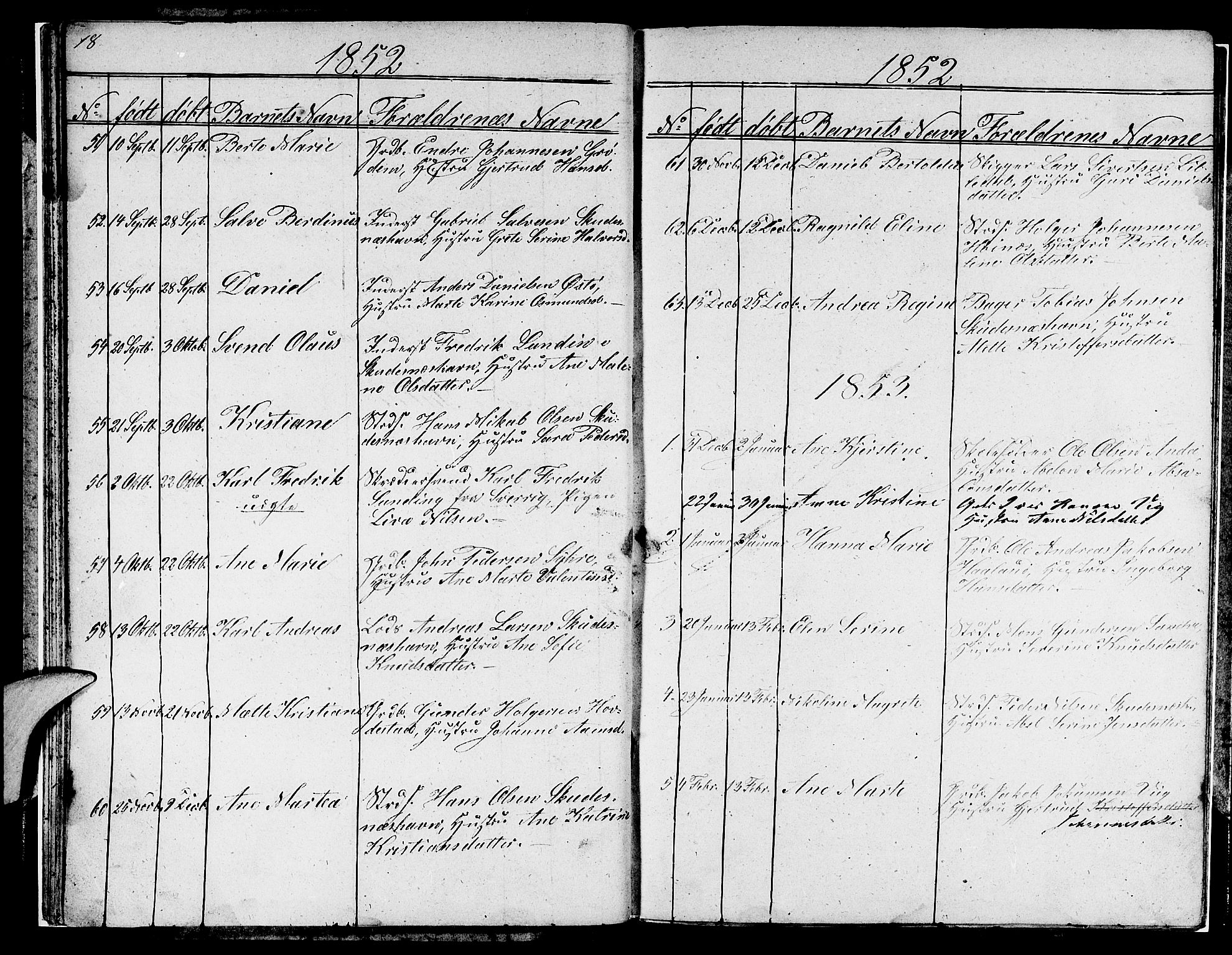 Skudenes sokneprestkontor, SAST/A -101849/H/Ha/Hab/L0001: Parish register (copy) no. B 1, 1848-1864, p. 18