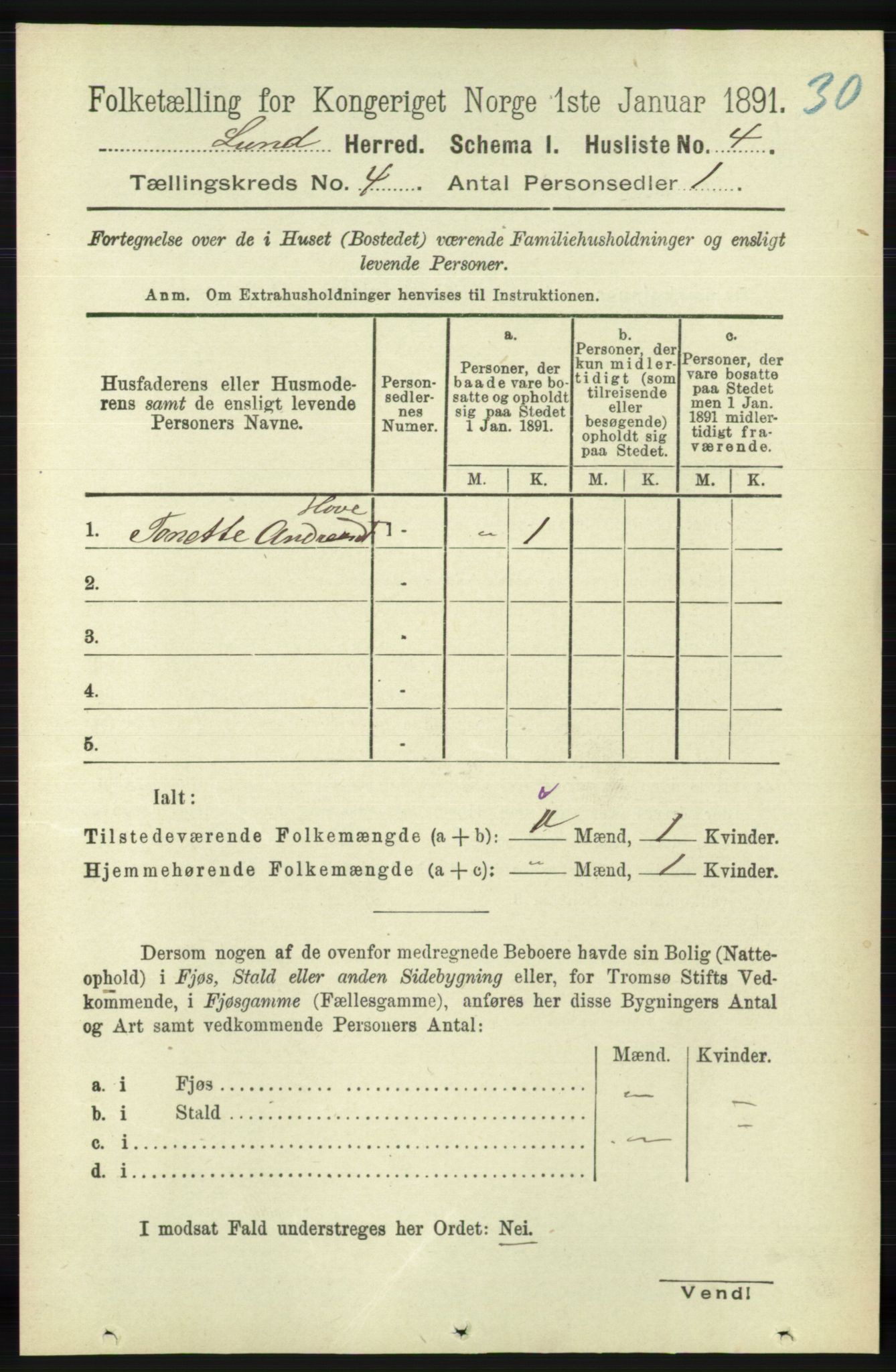 RA, 1891 census for 1112 Lund, 1891, p. 1197