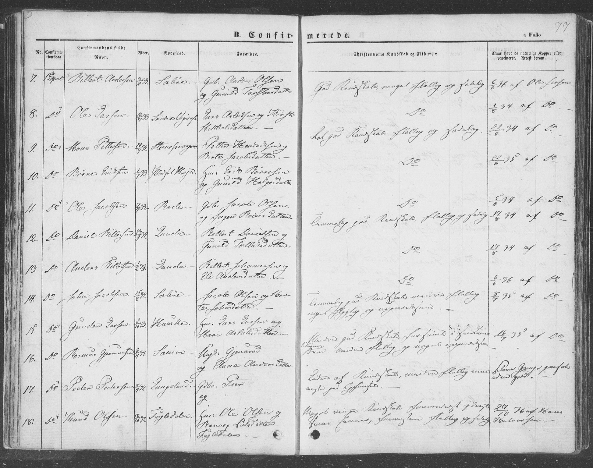 Finnøy sokneprestkontor, AV/SAST-A-101825/H/Ha/Haa/L0007: Parish register (official) no. A 7, 1847-1862, p. 77